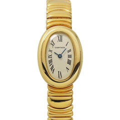 Cartier Mini Baignoire W15109D8 Women's Watch, Ivory, 18K Yellow Gold, Quartz Watch — Very Good
