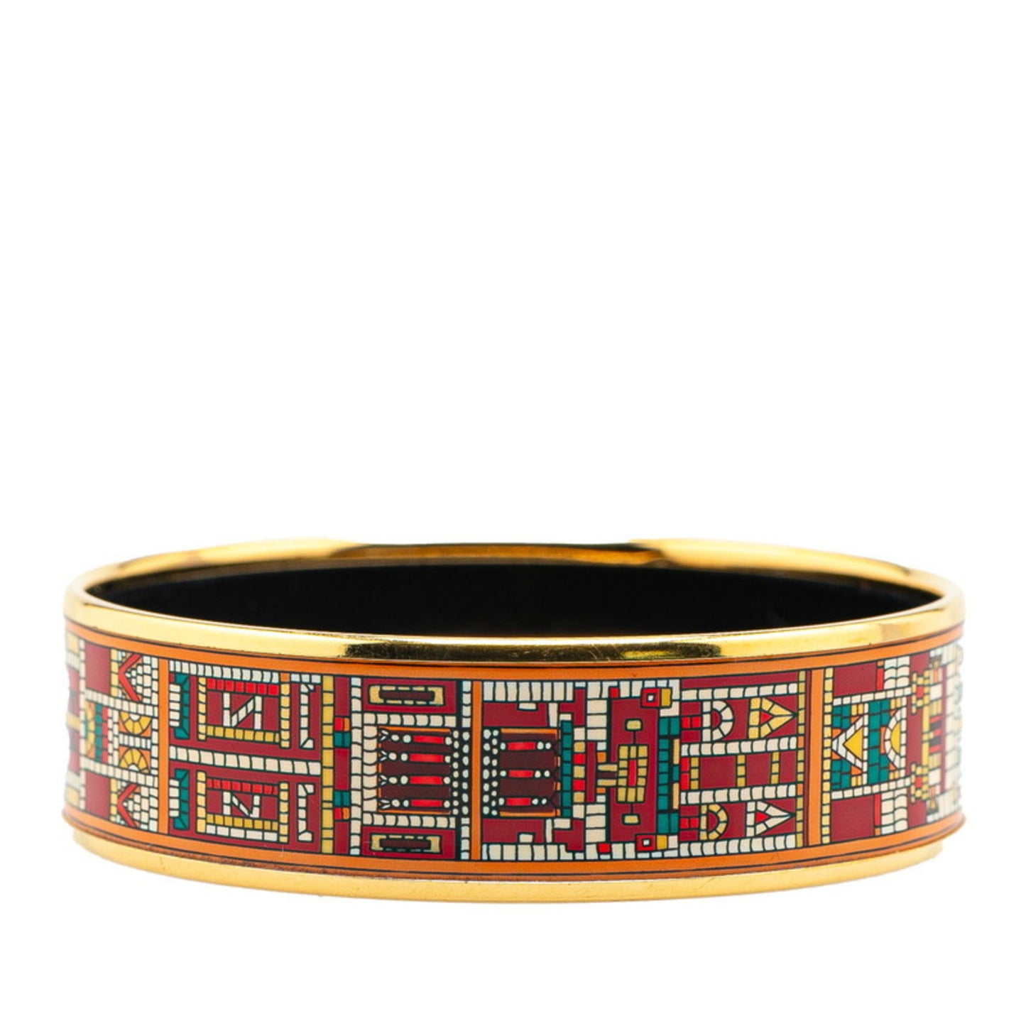 Hermes enamel bangle gold black multicolor plated women's HERMES