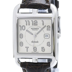 HERMES Cape Cod Steel Leather Automatic Mens Watch CC1.710 Polished — Very Good