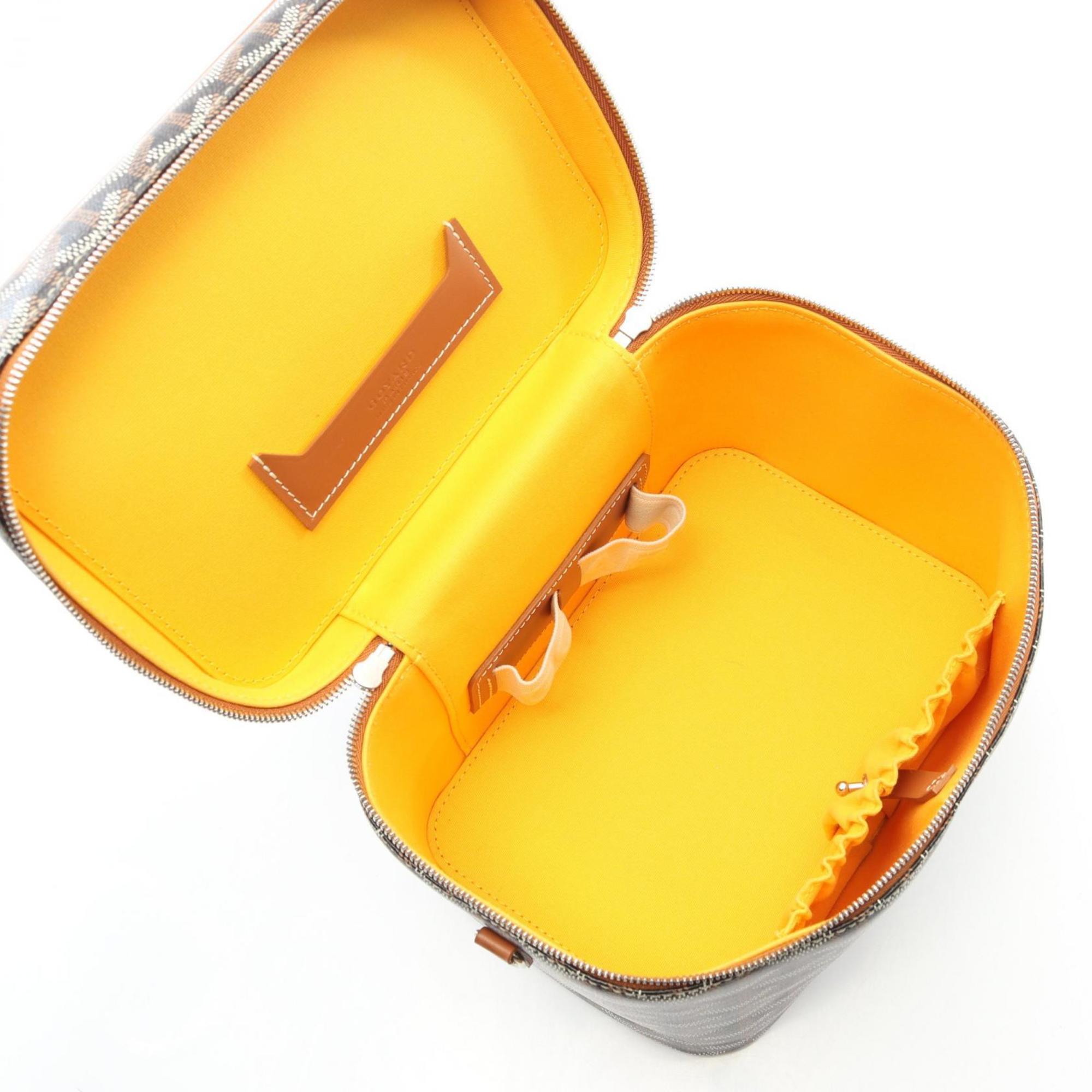 Goyard Muse Handbag, PVC-Coated Canvas and Leather, Women's, Black, Brown, Multicolor