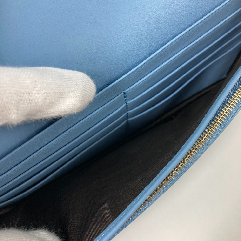 Gucci 466507 Micro Guccissima Bifold Long Wallet Crossbody Bag 3WAY Shoulder Bag blue — Like New