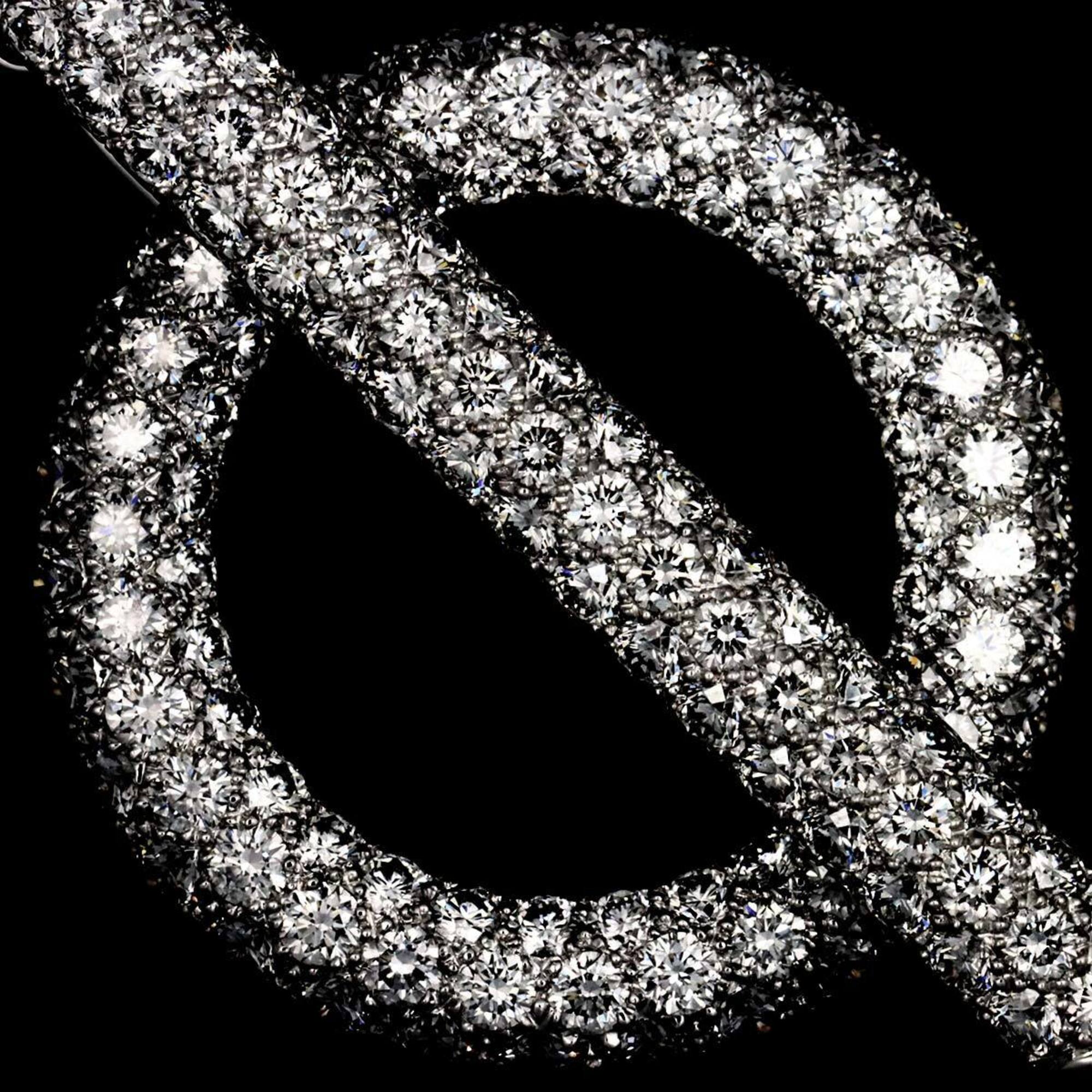 Chanel Omega Diamond Necklace 40cm 18K WG White Gold 750 — Like New