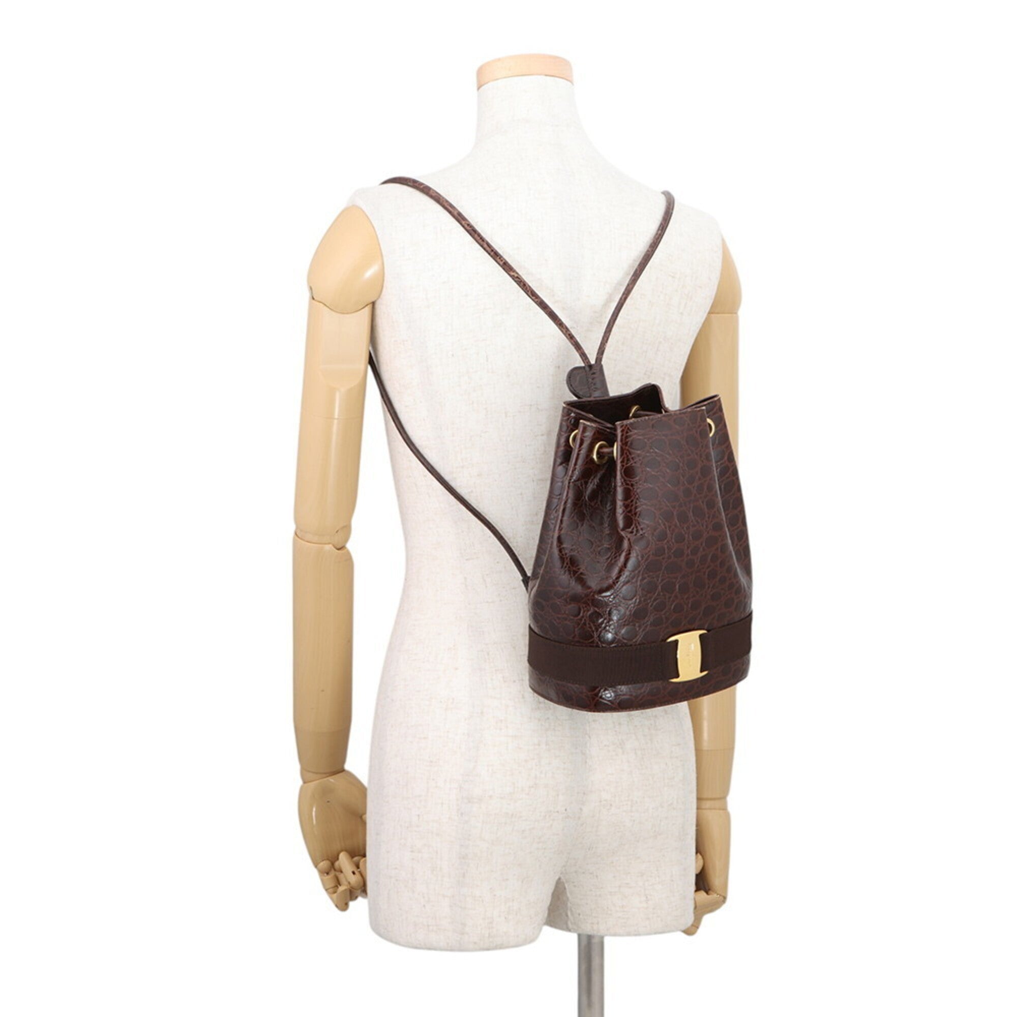 Salvatore Ferragamo Vara Leather Backpack, Handbag — Like New