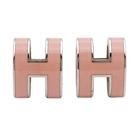 Hermes HERMES Women's Earrings Pop Ash GP Pink H