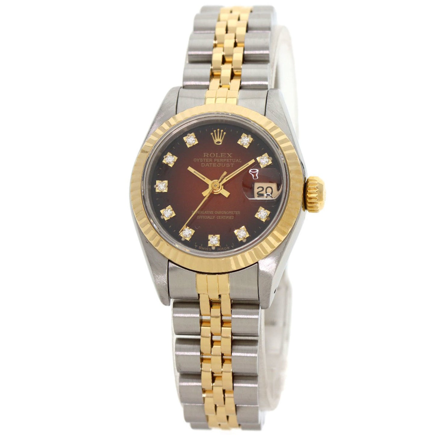 Rolex 69173G Datejust 10P Diamond Watch Stainless Steel SSxK18YG Ladies ROLEX