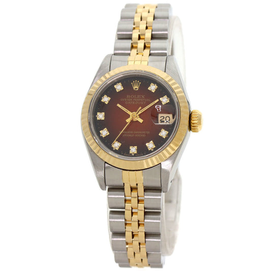 Rolex 69173G Datejust 10P Diamond Watch Stainless Steel SSxK18YG Ladies ROLEX