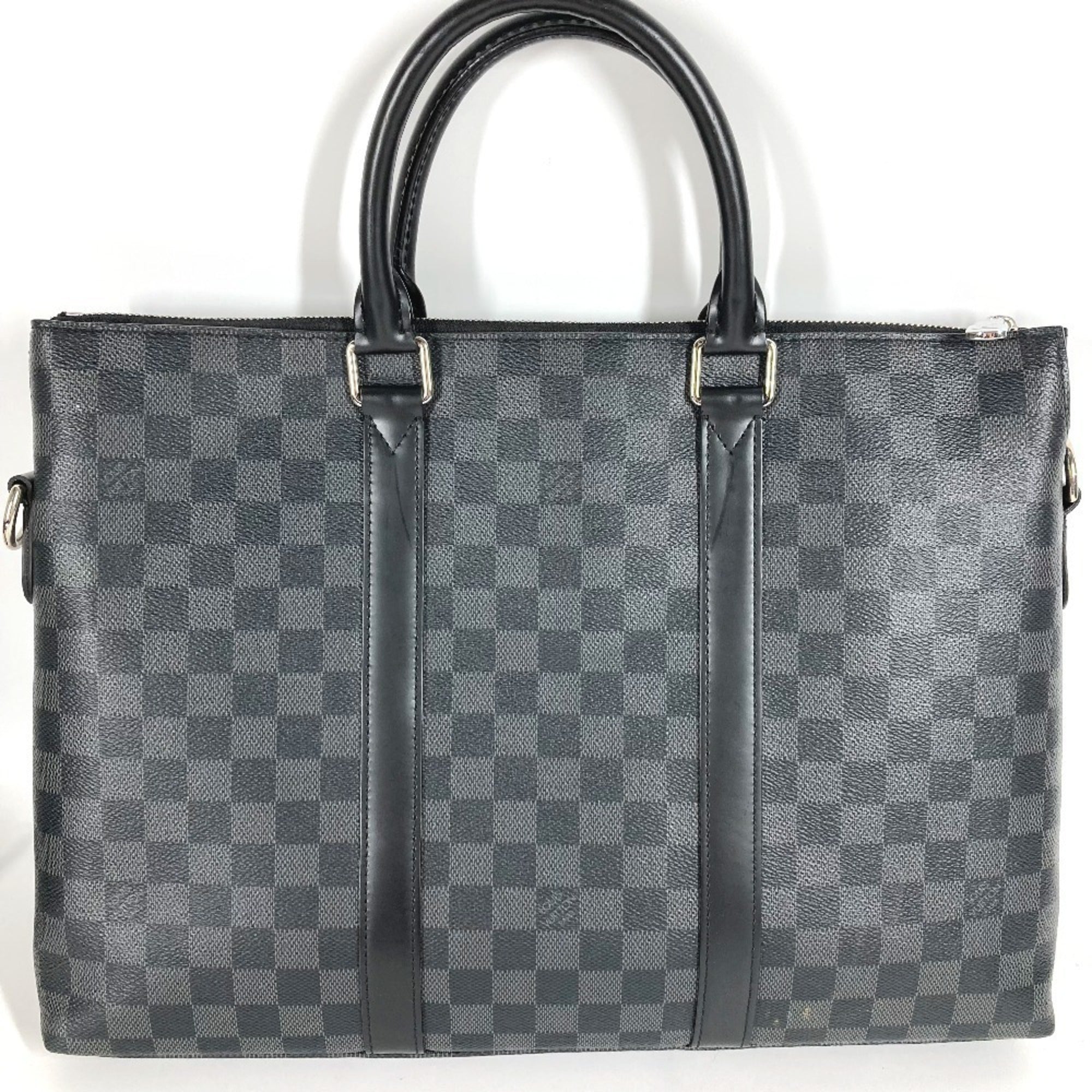 LOUIS VUITTON N40024 Damier Graphite Anton Briefcase, 2-Way Bag, Document Shoulder Handbag, Business Canvas, Black, Men's and Women's