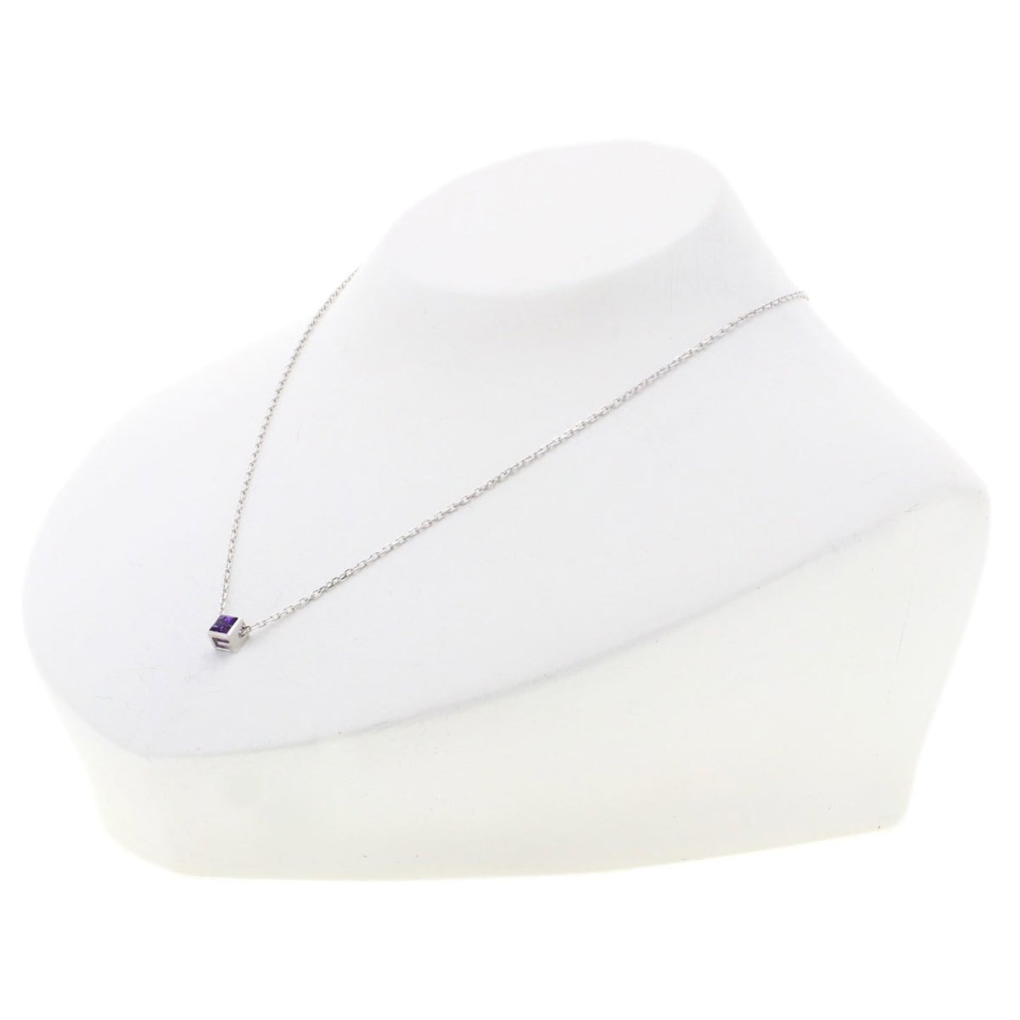 Gucci Square G Amethyst Necklace in 18K White Gold for Women