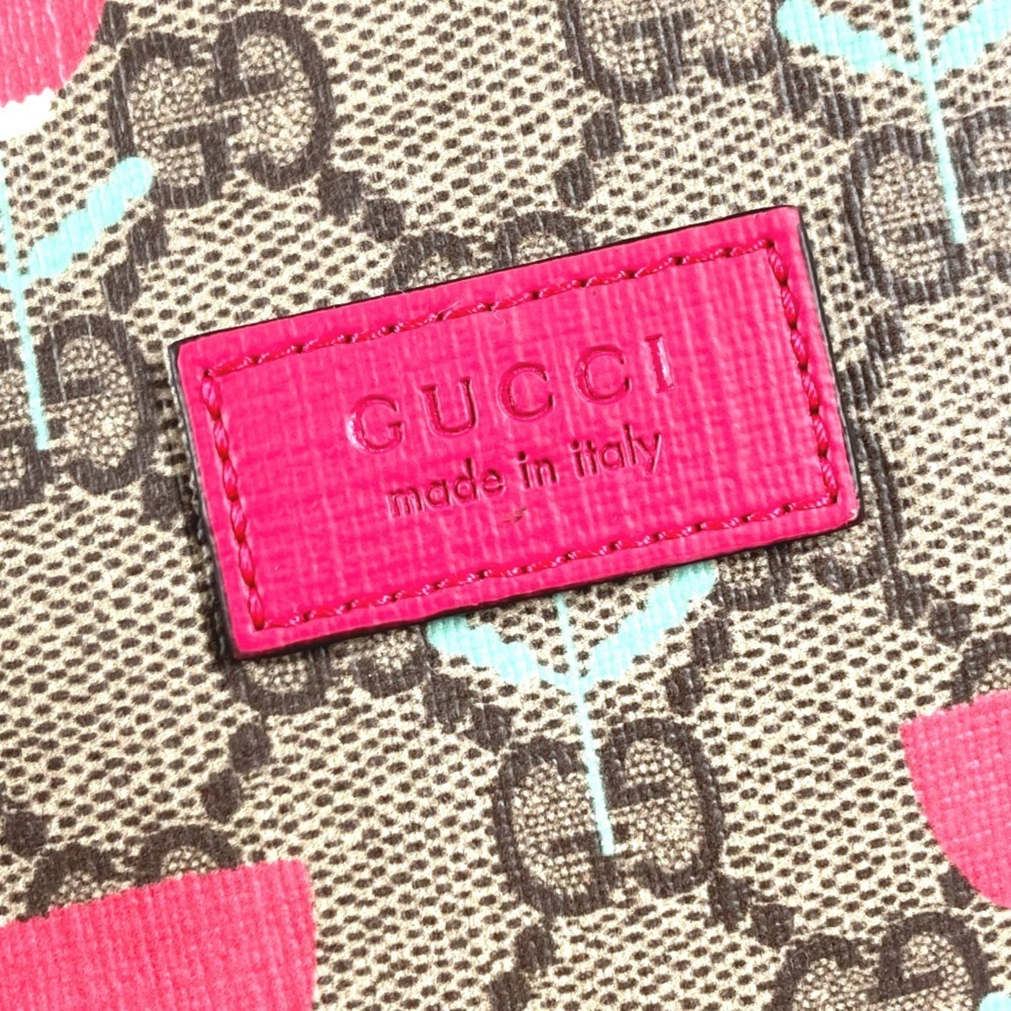 GUCCI 782708 Kim Seung-yeon GG Supreme Logo Flower Tulip Bag Backpack Rucksack Canvas Kids Beige Like New — Like New