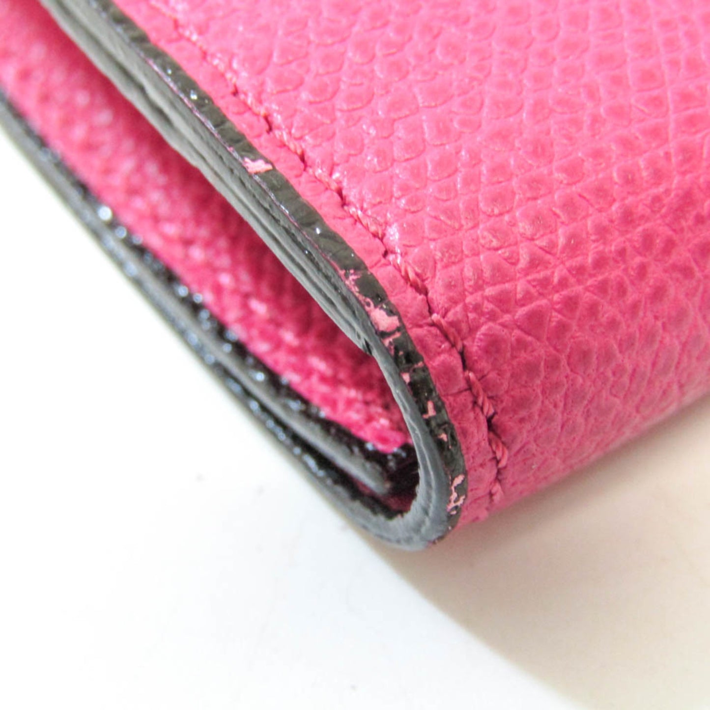Valextra V9L18 Women's Leather Long Wallet (bi-fold) Pink