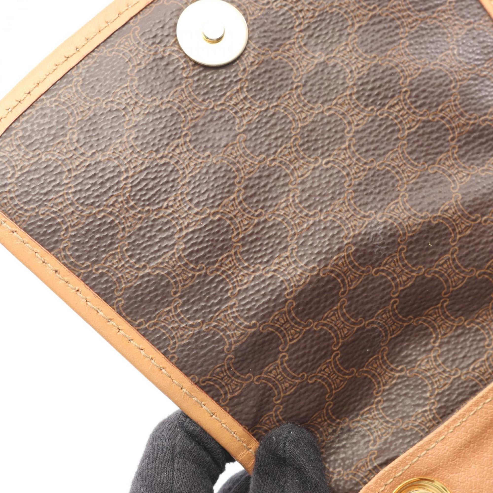 Celine Macadam Backpack, Coated Canvas and Leather, Women's, Brown