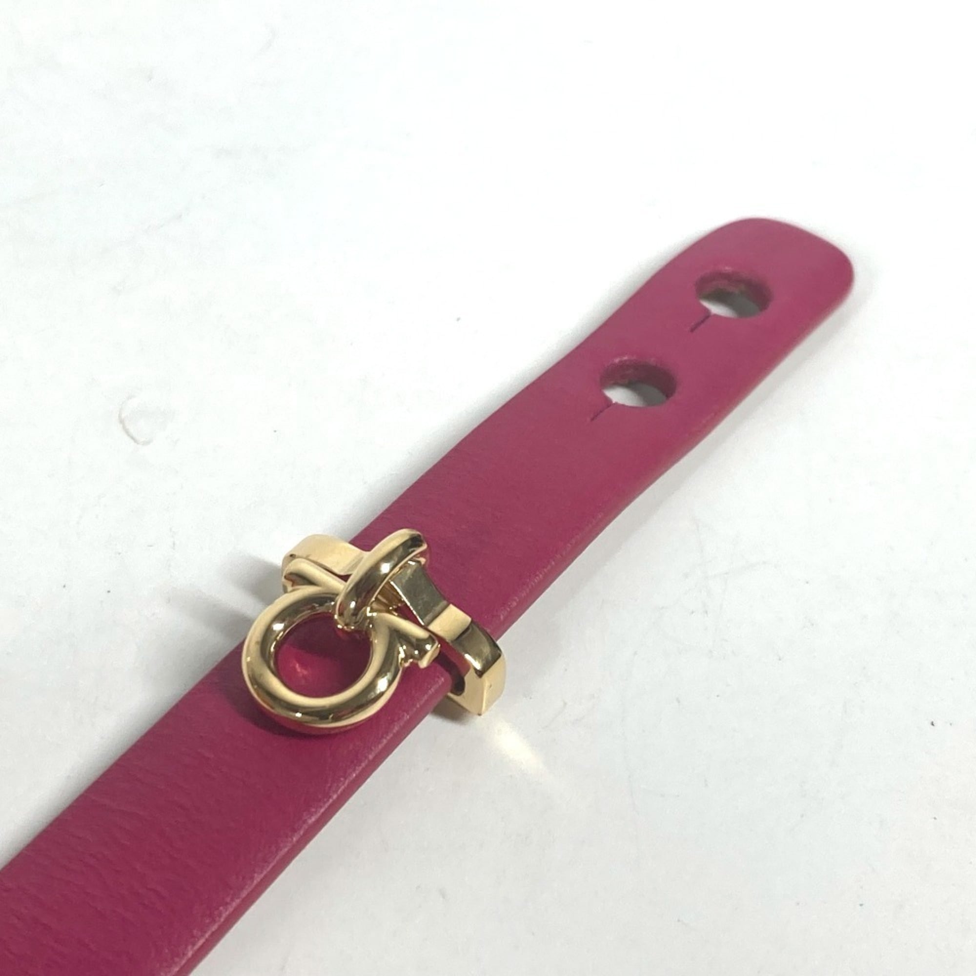 Salvatore Ferragamo Double Gancini Bracelet Leather Women's Pink M-240910-5 — Like New