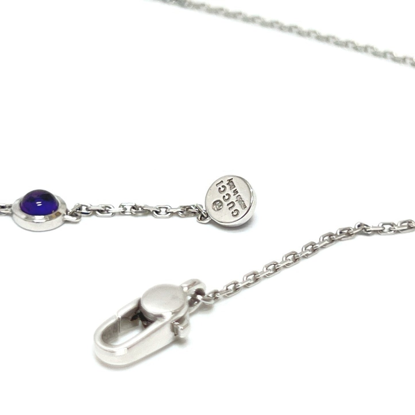 GUCCI Gucci K18WG Amethyst Accessory Necklace Women's Silver