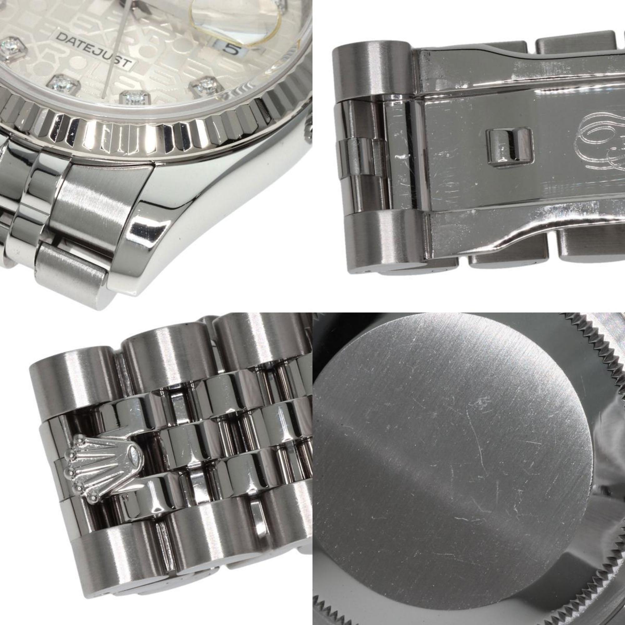 Rolex 116234G Datejust 10P Diamond Watch Stainless Steel SS K18WG Men's ROLEX — Good