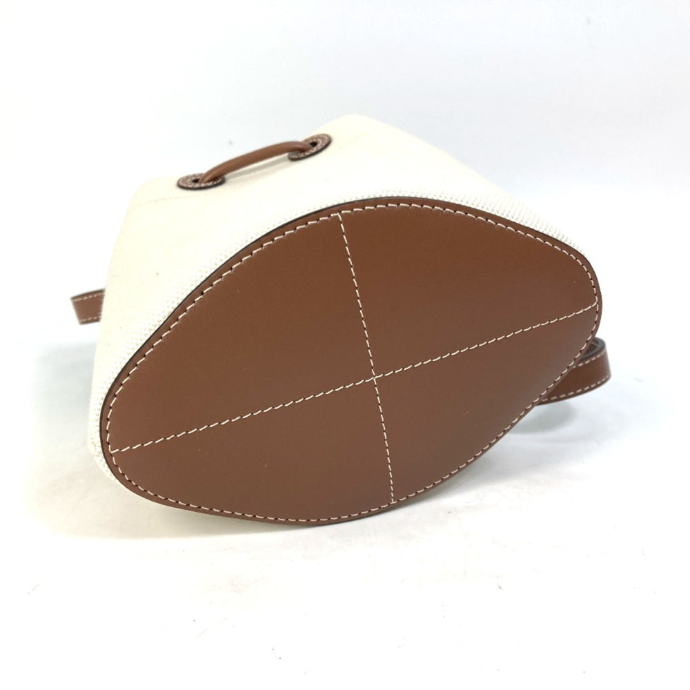 Burberry 8070576 2WAY Shoulder Bag Bucket Crossbody Tote Bag IvoryBased Brown — Like New