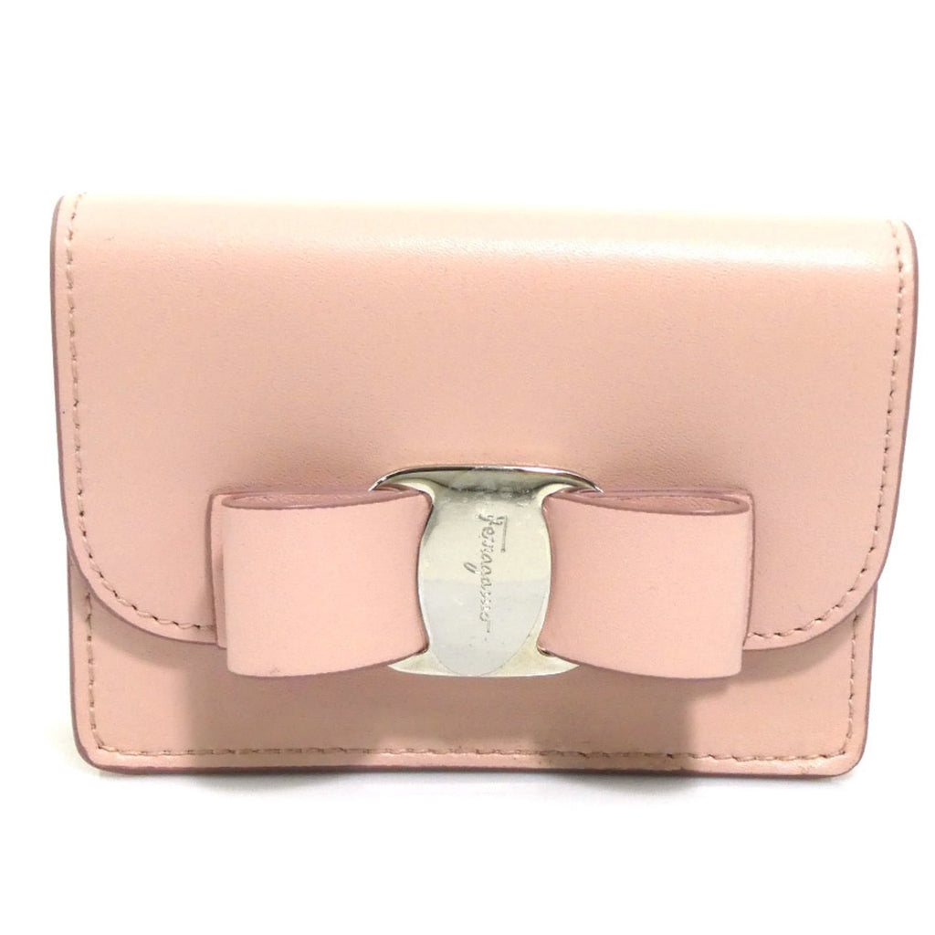 Salvatore Ferragamo Vara Ribbon Leather Coin Purse, Pink, Women's, H31901a