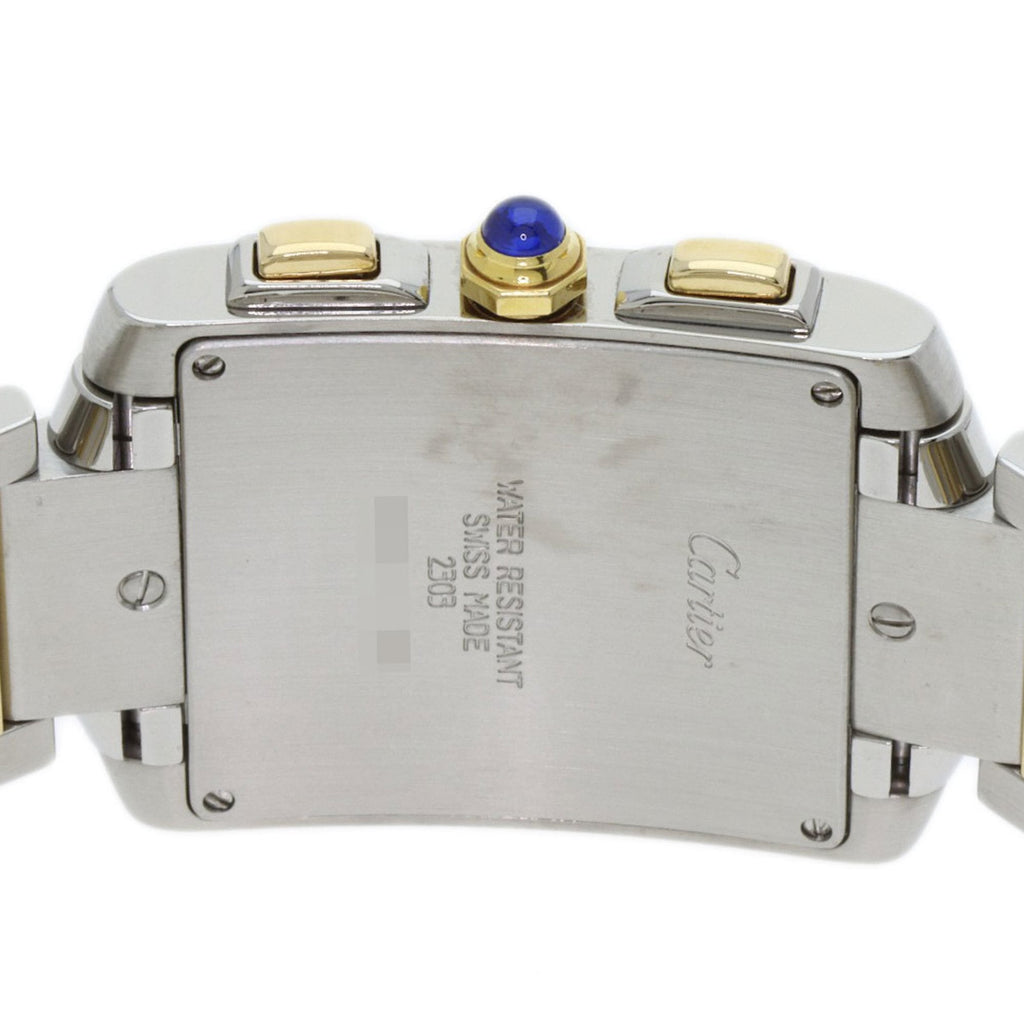 Cartier Tank Française Chrono Reflex W51004Q4 Men's Stainless Steel Watch in 18K White Gold