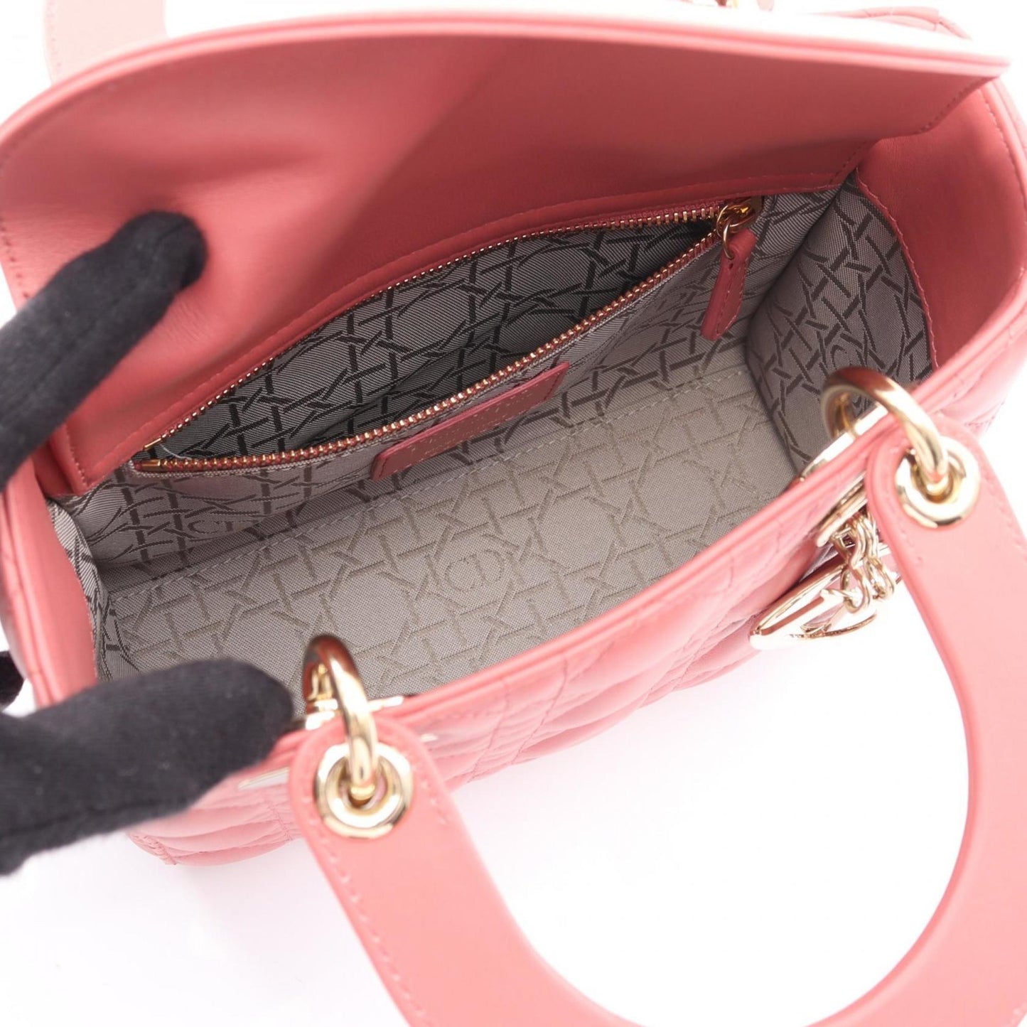 Christian Dior Dior LADY DIOR MY ABCDIOR Lady Small Handbag, Leather, Women's, Pink, 18-MA-1129