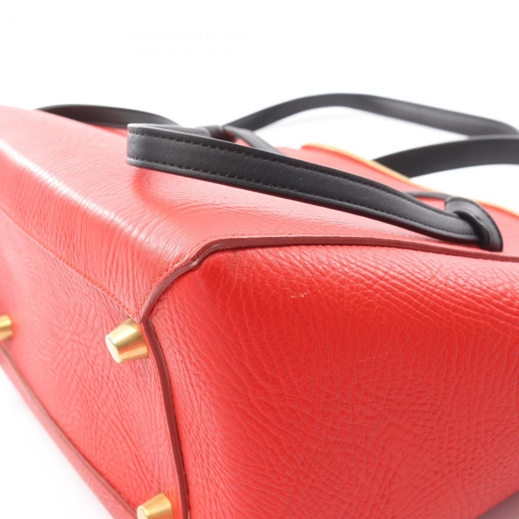 Celine BELT BAG MINI, a leather belt bag/handbag for women, available in red, beige, and black (176103).