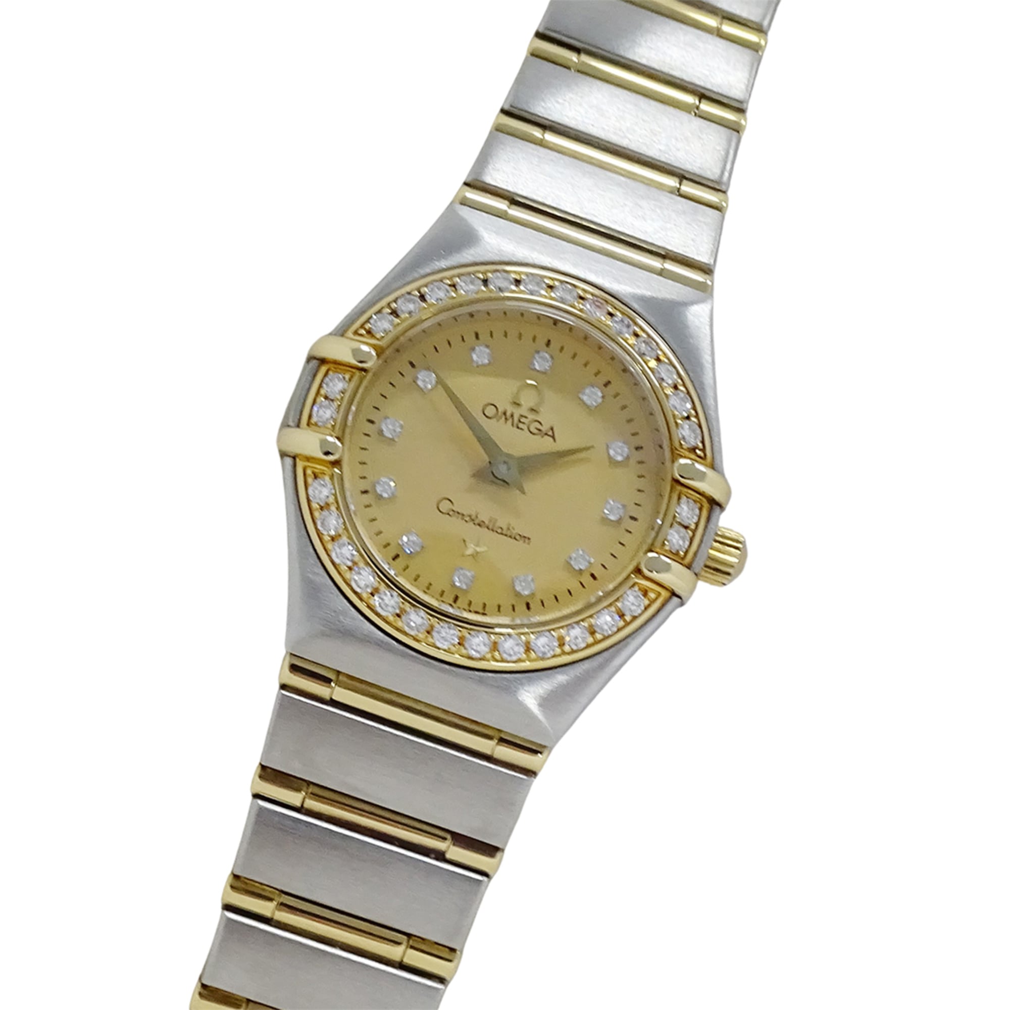 Omega Constellation Mini 1267.15 Women's Watch, Brand Name, Diamond, Quartz, Stainless Steel (SS), Gold (YG) Combination, Full Bar — Good