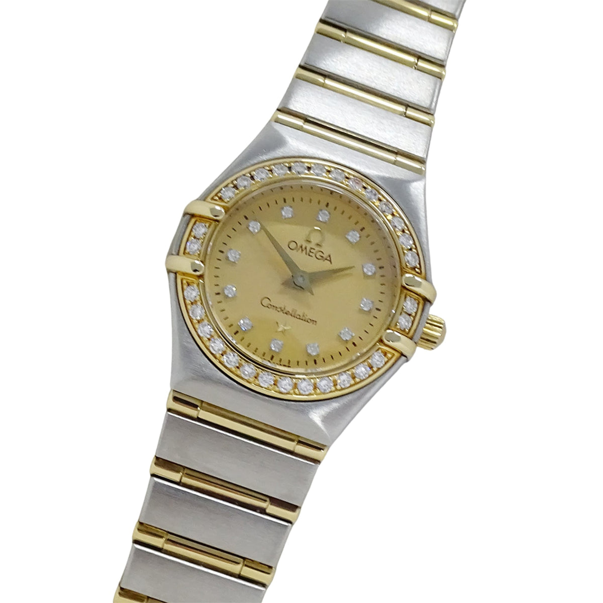 Omega Constellation Mini 1267.15 Women's Watch, Brand Name, Diamond, Quartz, Stainless Steel (SS), Gold (YG) Combination, Full Bar — Good