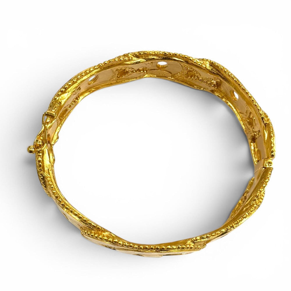 CHANEL Vintage 96A Coco Mark Bangle Bracelet, Gold, Made in France, Women's, with Box — Like New