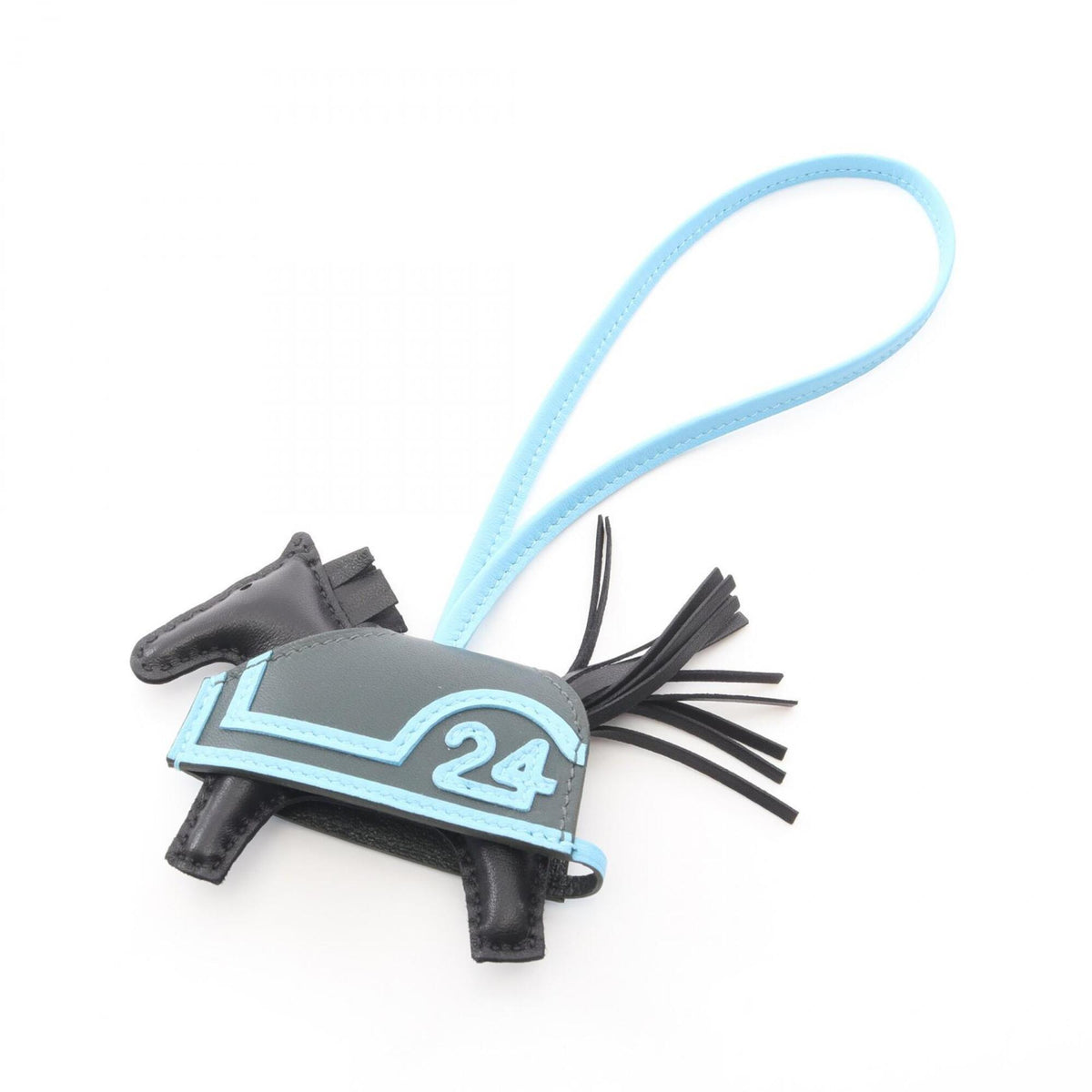 Hermes Rodeo Robeocool PM Charm Accessory Leather Agneau Milo Veau Swift Women's Black/Blue — New - Store Return