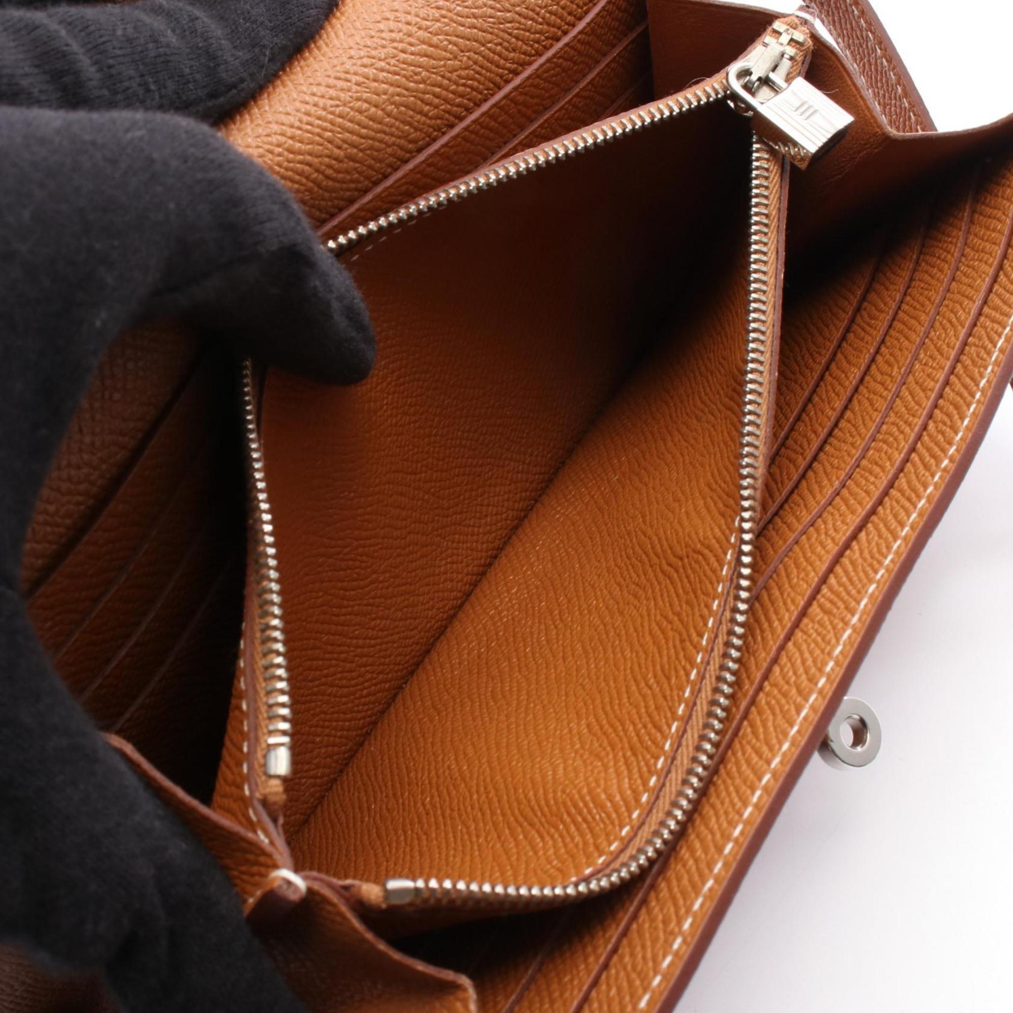 Hermes Hermès Kelly Wallet, long bifold wallet, leather, Epsom women's, brown