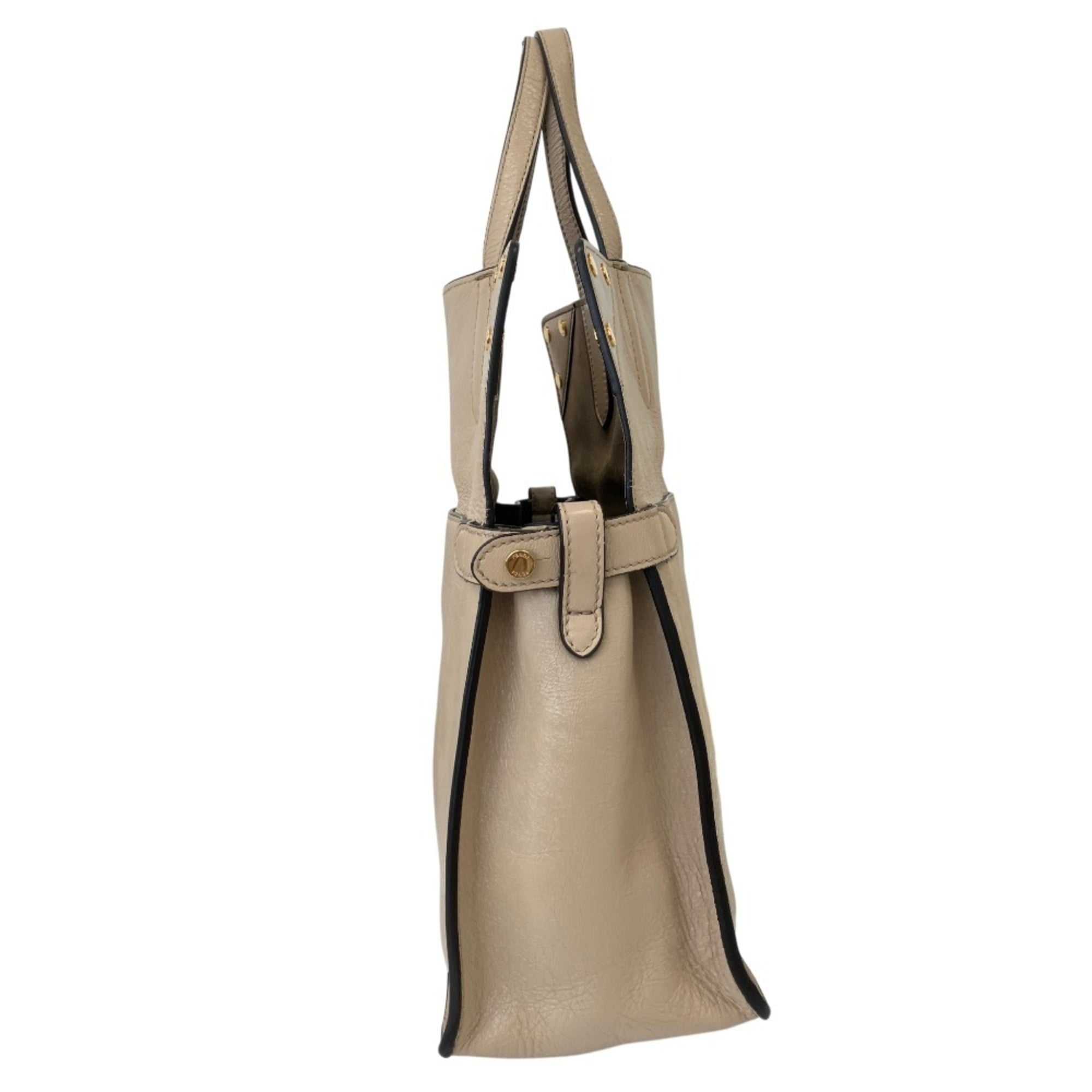 FENDI Flip Leather 3-Way Shoulder Bag 8DT302-A94WA199-0189 Greige Women's — Like New