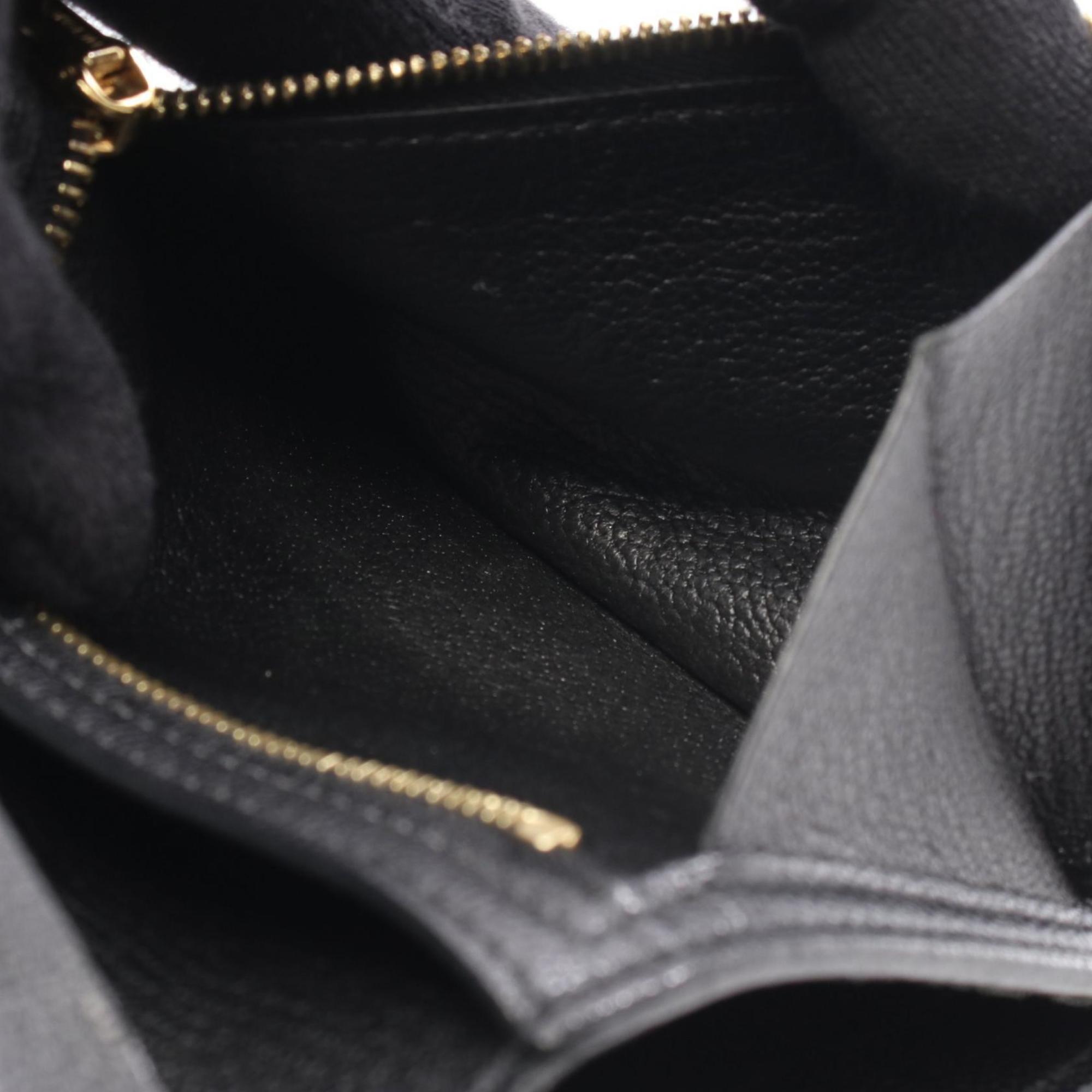 Hermes Hermès Bearn Compact Bifold Wallet, Leather, Chevre, Women's, Black