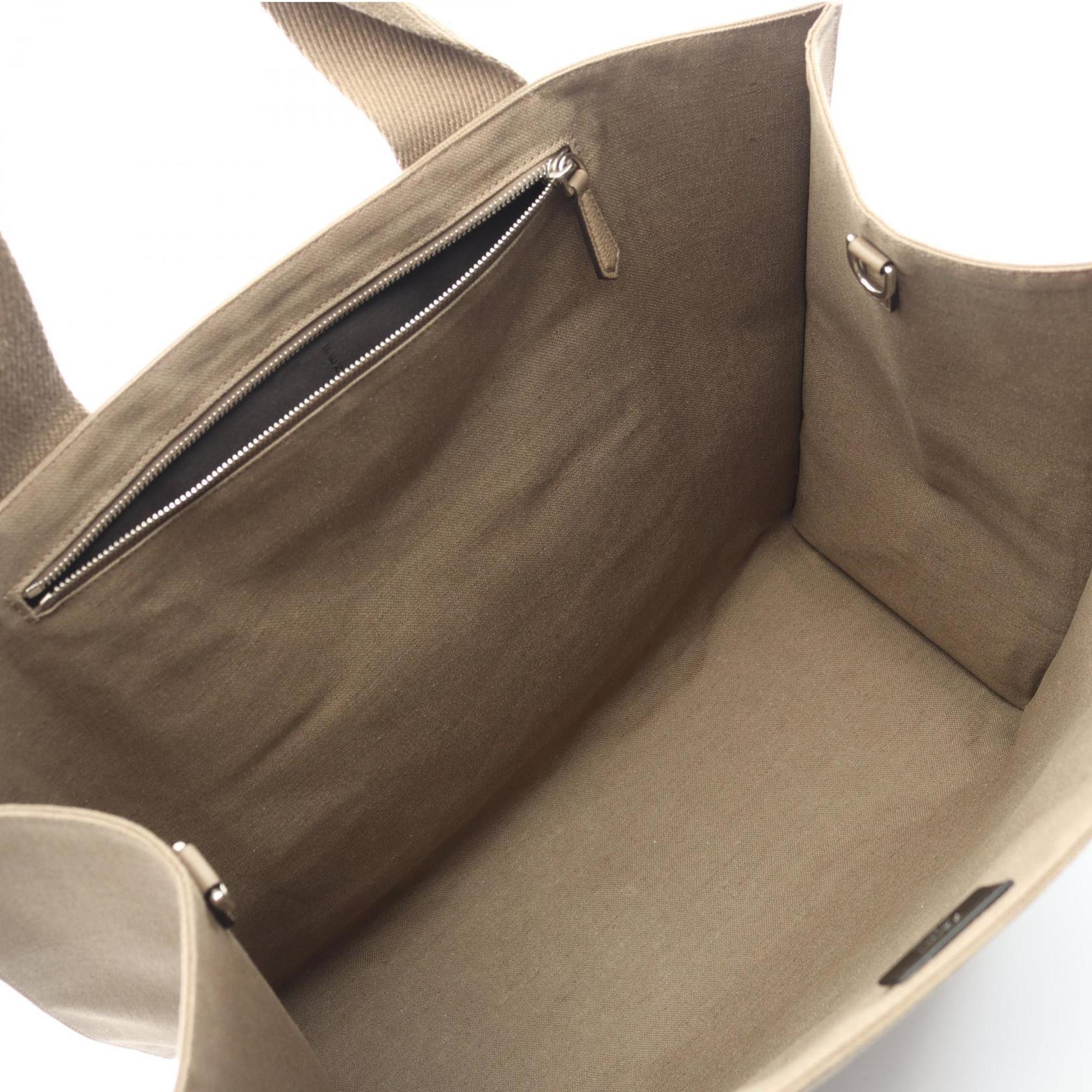 Fendi FF logo tote bag, canvas, women's, beige, 7VA558