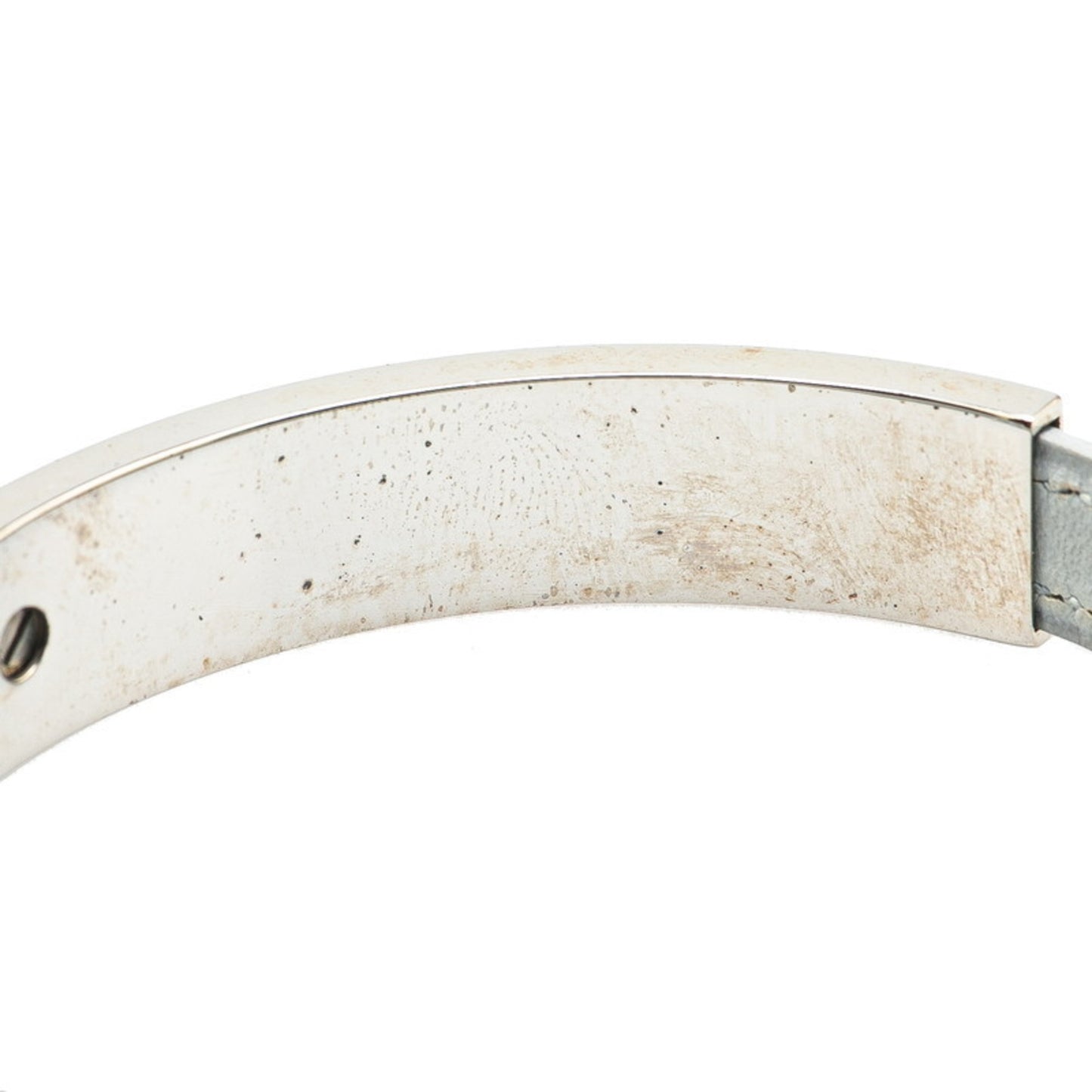 Hermes Puspus Bracelet in Gray and Silver Metal Leather for Women
