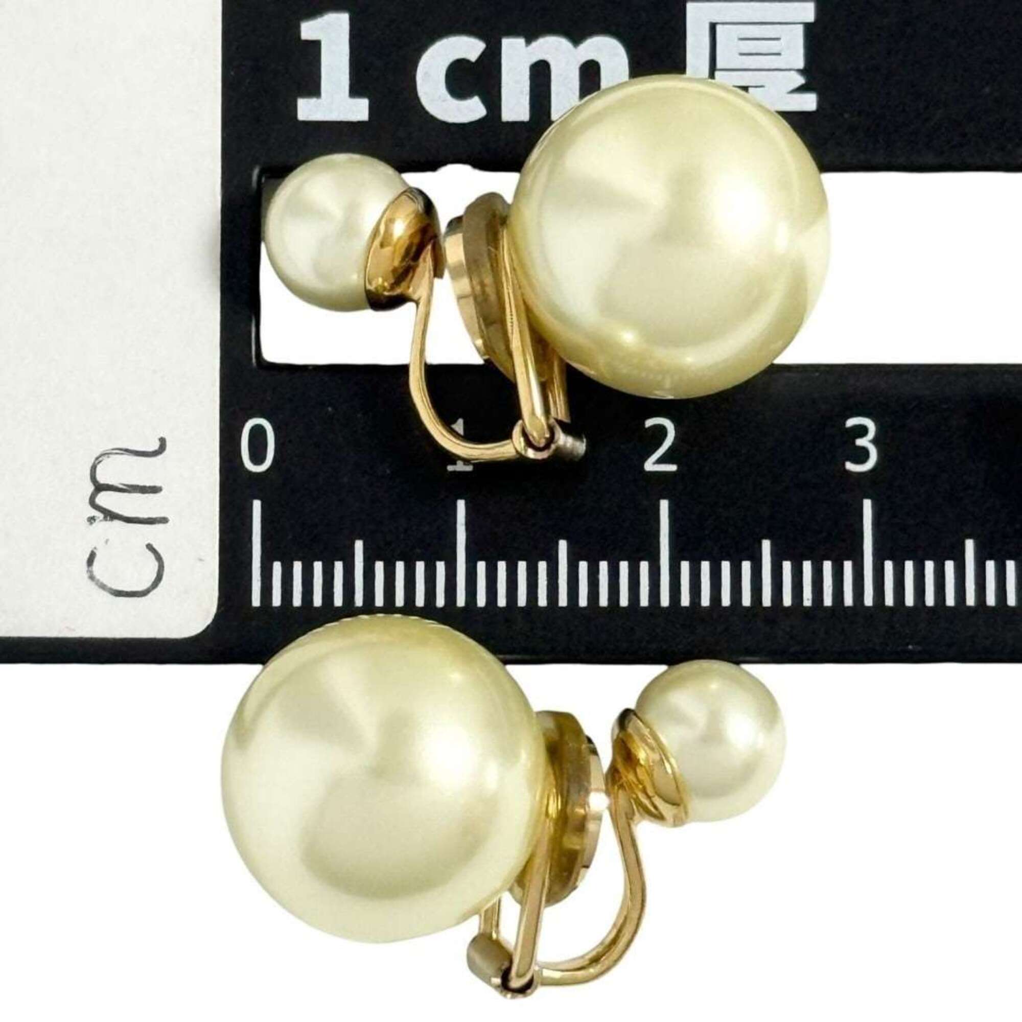 Christian Dior Dior Women's Tribal Clip Earrings, Faux Pearl — Like New