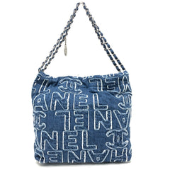 CHANEL AS3260 24A CHANEL22 Patchwork Shoulder Bag Denim Women's Blue — New - Store Return