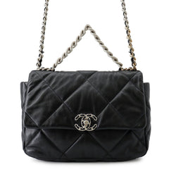 Chanel Chain Shoulder Bag 19 Large Lambskin AS1161 CHANEL Handbag 2-way Black Women's — Like New