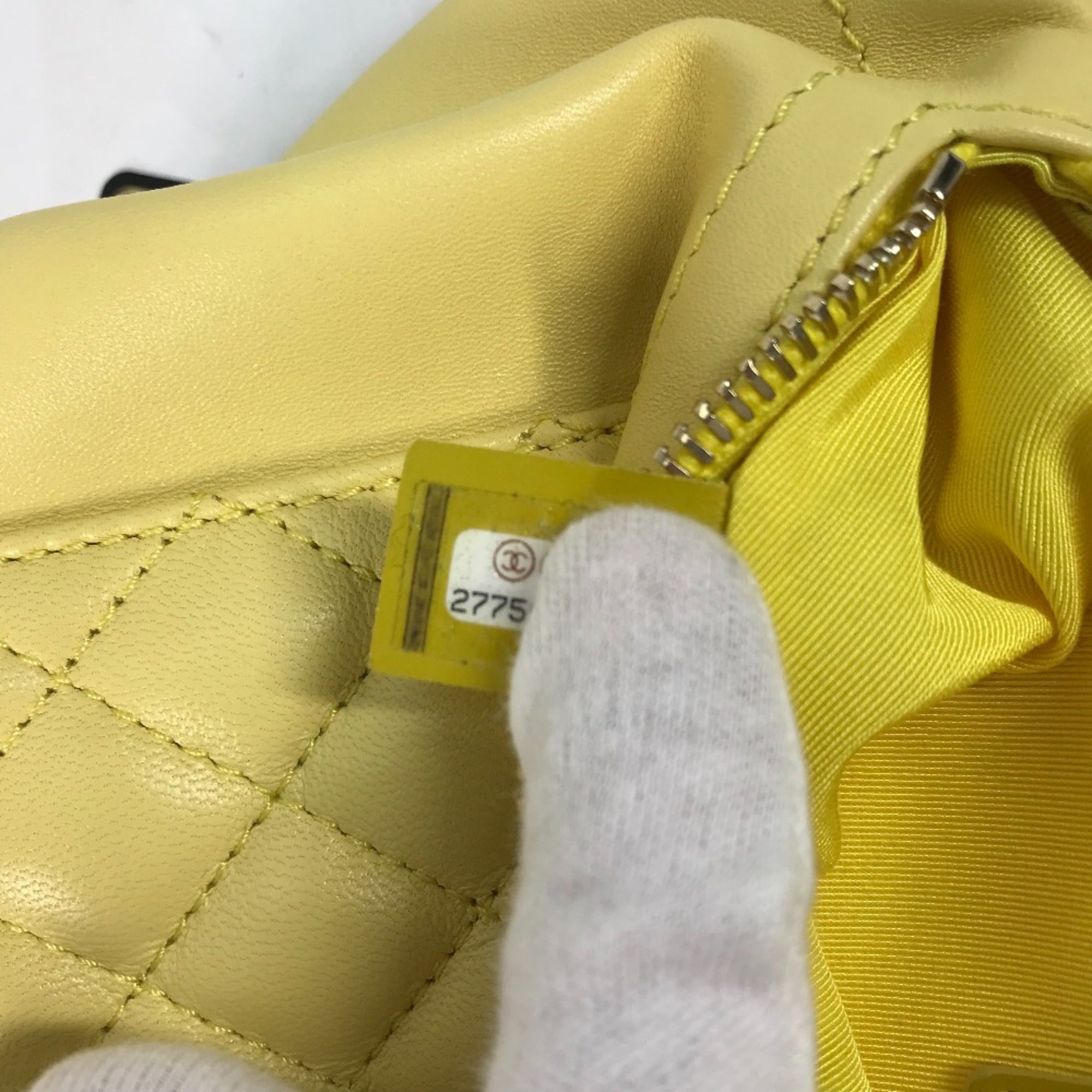 Chanel A57832 Chain Belt Bag Waist Pouch Bag Cross Quilted Matelasse body bag yellow GoldHardware — Like New