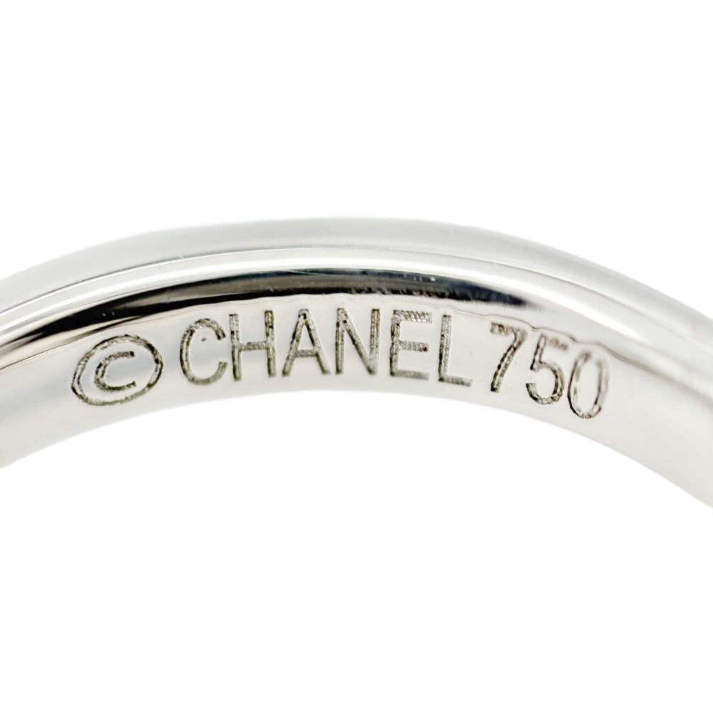 Chanel Camellia 1P Diamond Ring, Size #49, 18KWG (White Gold), 1.9g, Women's Ring — Like New