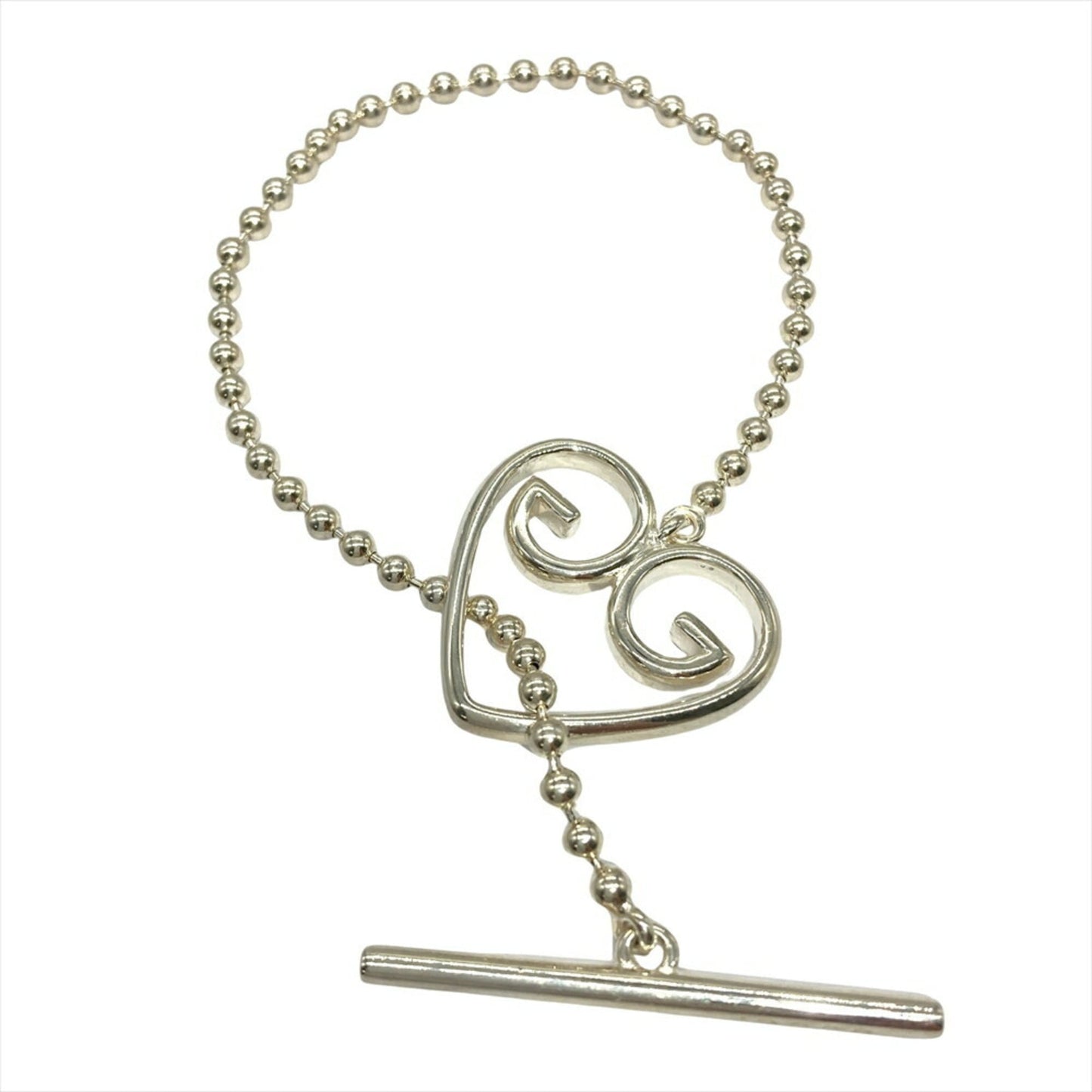 Gucci Double G Heart Bracelet in Sterling Silver (SV925) - 14.6g, Women's