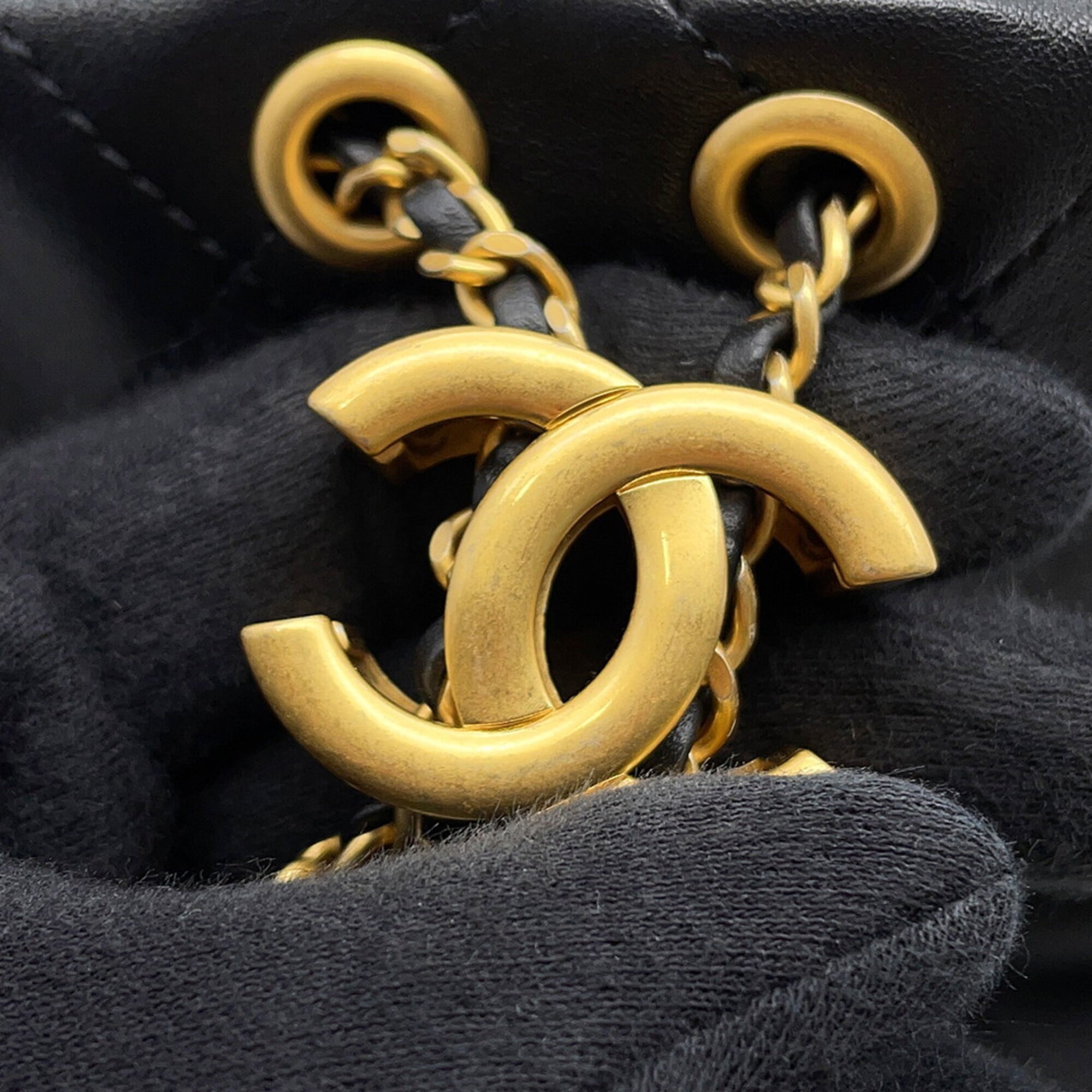 Chanel Matelassé Hobo Bag with Coco Mark, Calfskin, AS5976, Black, Handbag for Women — Like New