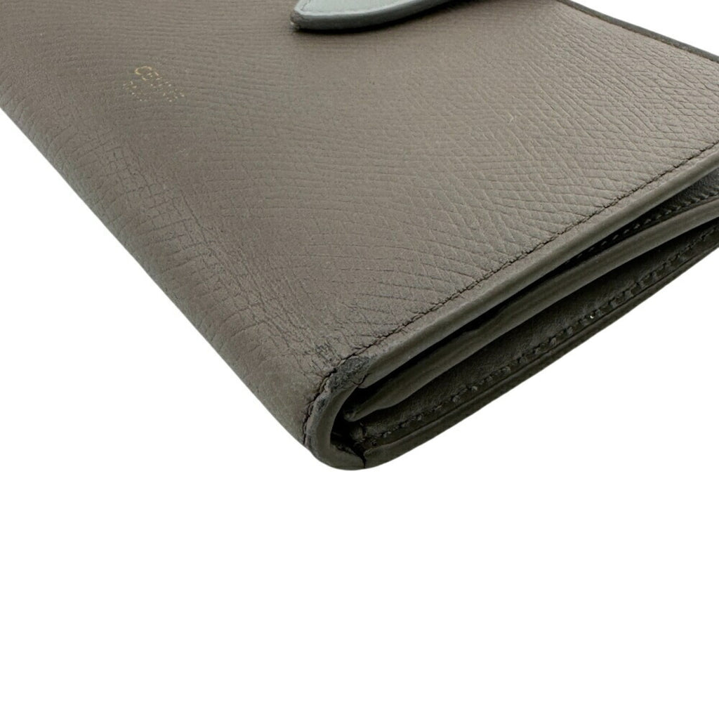 CELINE Medium Strap Wallet, Compact Bifold Beige, Women's