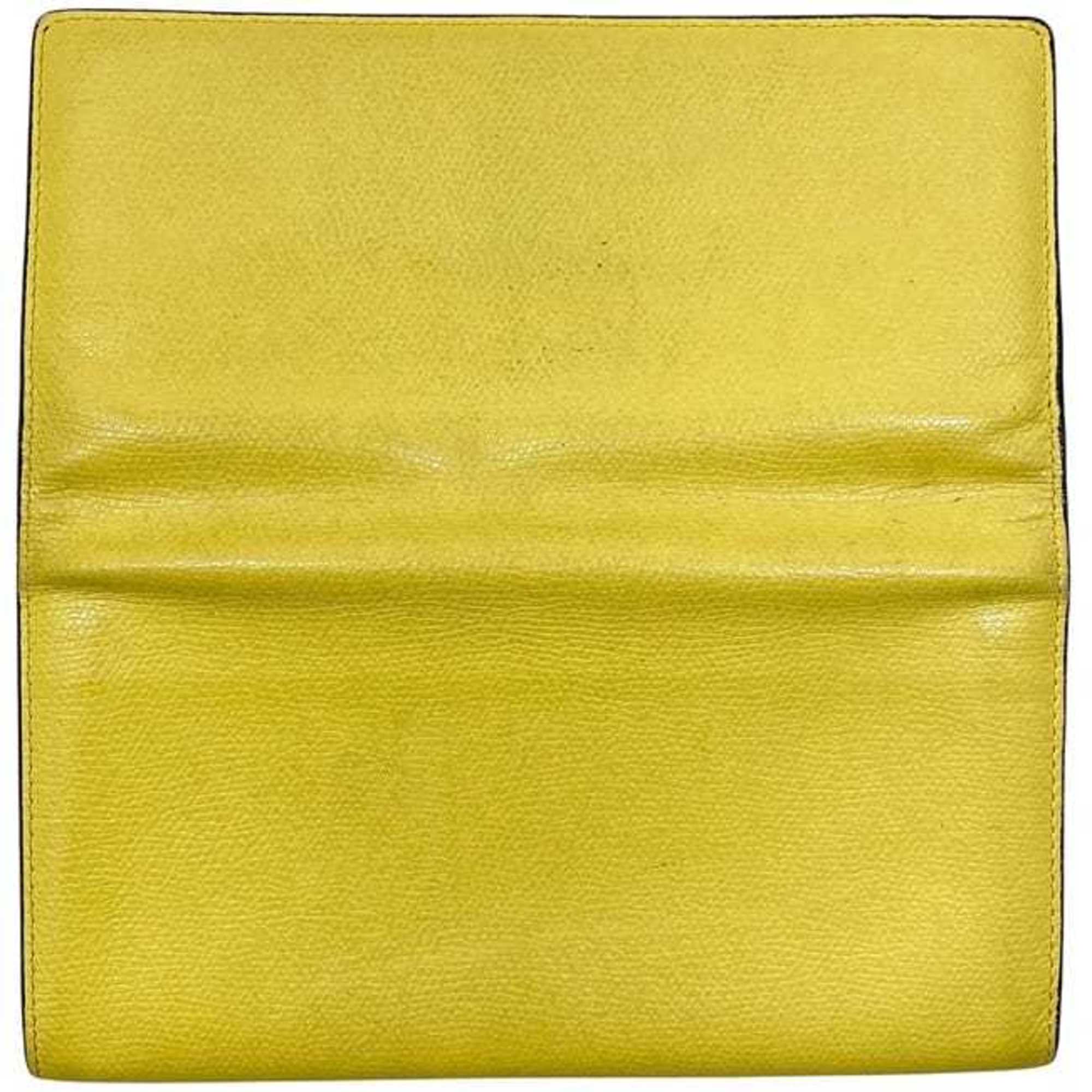 Valextra Bifold Long Wallet ec-24367 Yellow V9L15-028-000J-OC Leather R 0L Flap Men's Women's