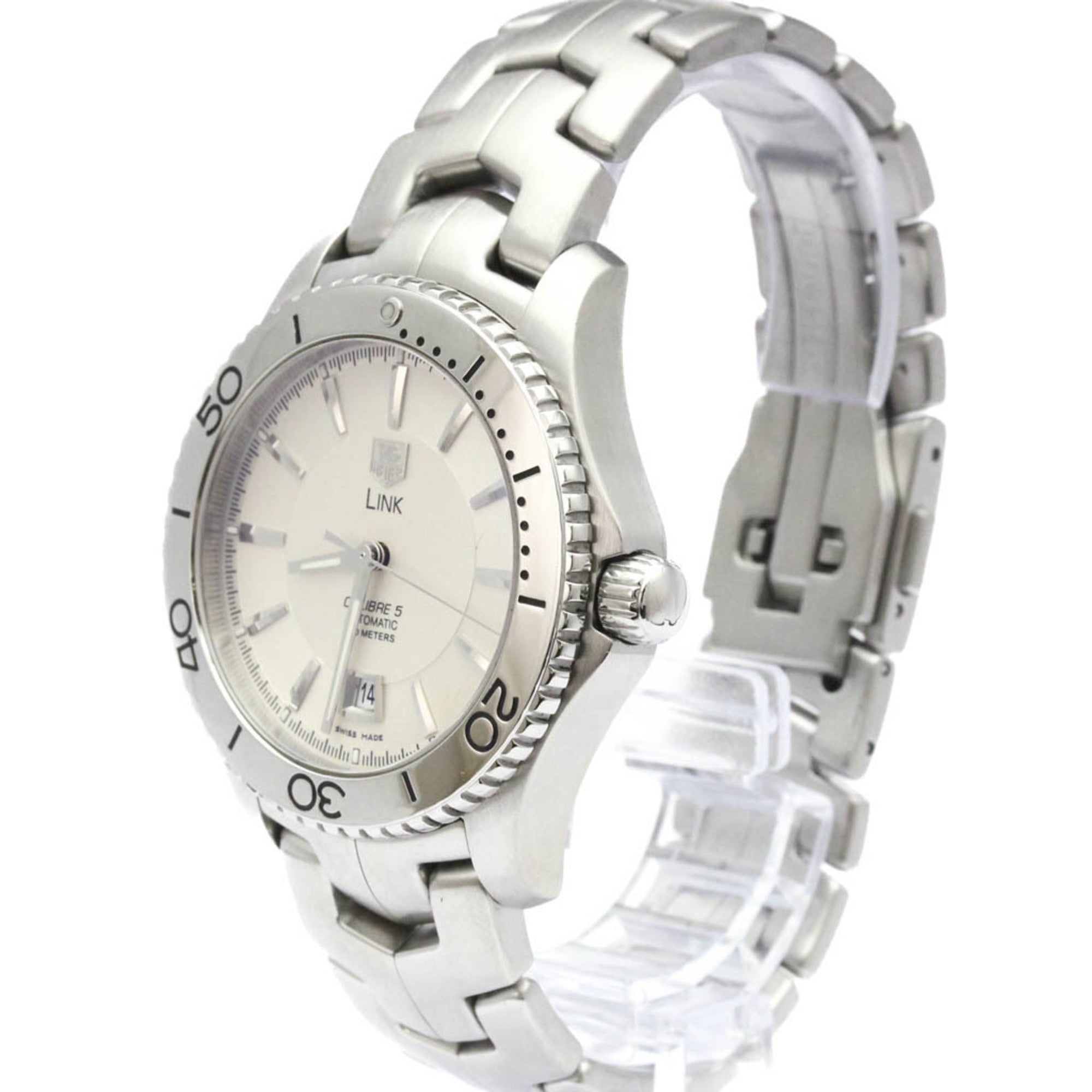 TAG HEUER Link Calibre 5 Steel Automatic Mens Watch WJ201B Polished — Very Good