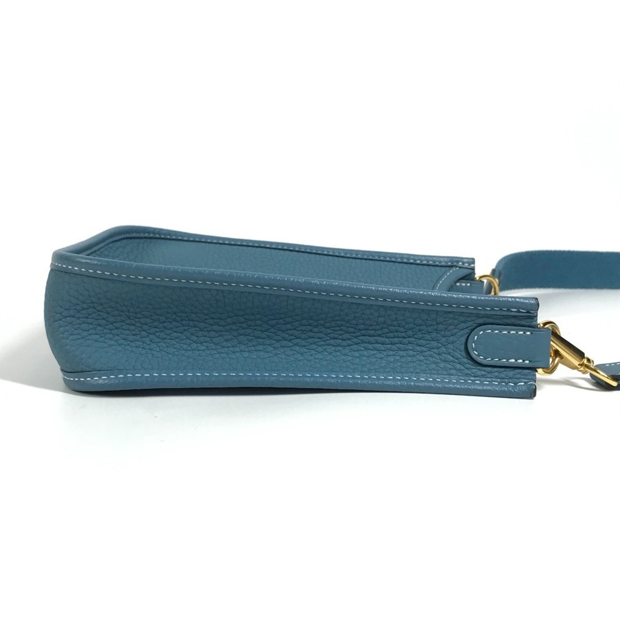 HERMES Evelyn TPM 16 Crossbody Pochette/Shoulder Bag in Taurillon Clemence Leather, New Blue Sheen for Men and Women — Like New