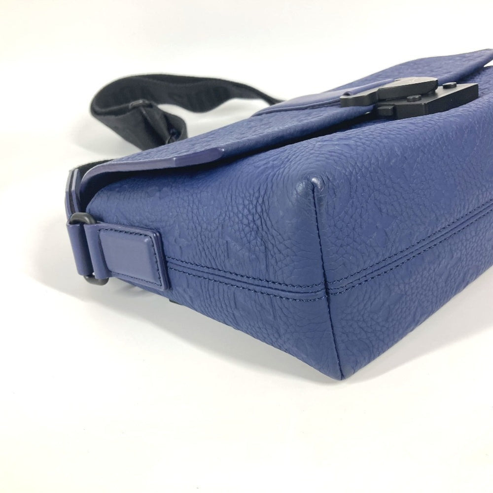 LOUIS VUITTON M11692 Monogram Embossed S Cape Messenger Bag Crossbody Flap Shoulder Taurillon Leather Men's Women's Sapphire Blue — Like New