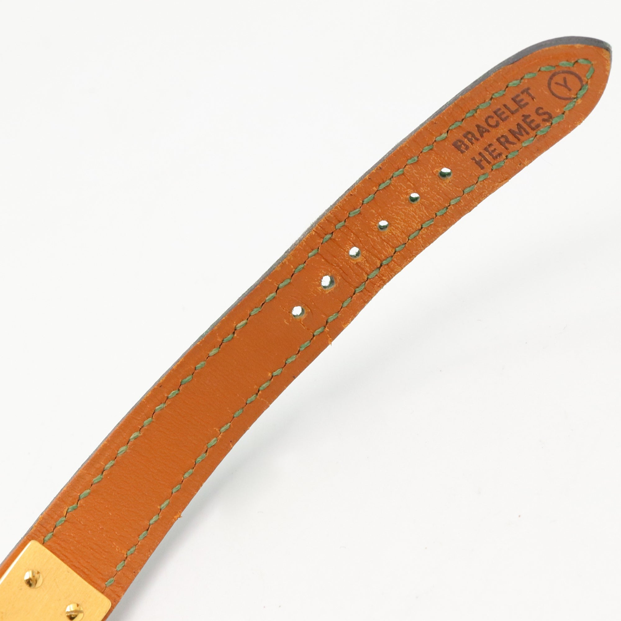 Hermes Kelly Watch, Gold Plated (GP), Leather Strap, Ladies' Champagne Color, KE1.201 — Very Good