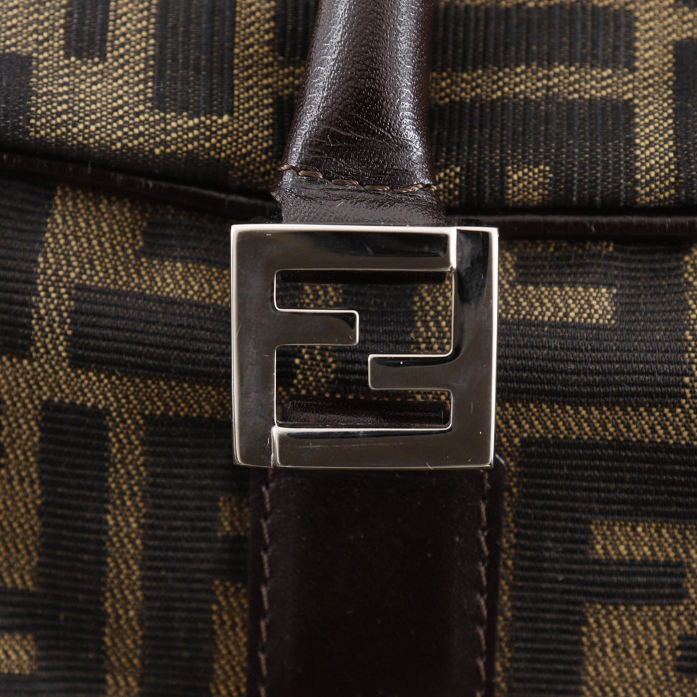 Fendi Zucca Business Bag, 2-Way Shoulder Nylon Canvas, Brown, 2-Way, A4 Size, Unisex — Like New