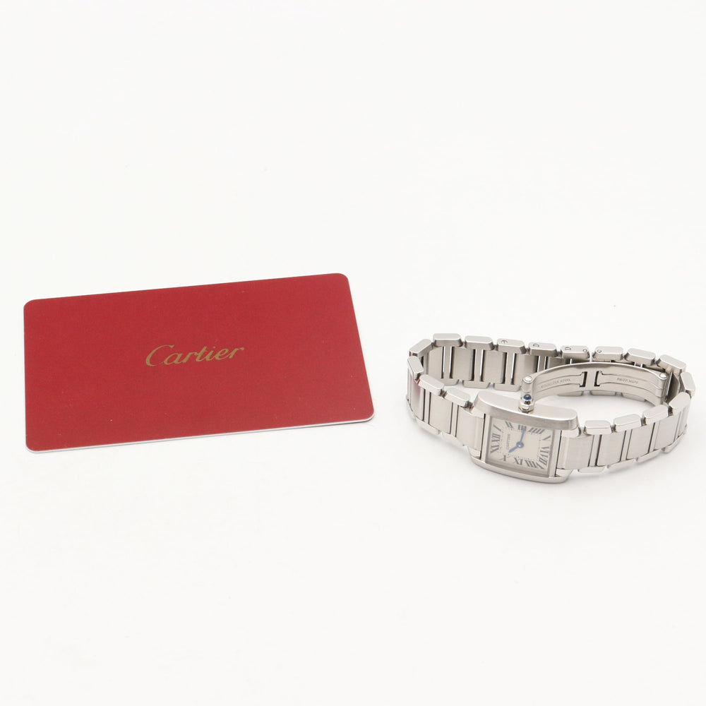 Cartier Tank Française SM Watch, Stainless Steel, Ladies, Silver Tone, W51008Q3 — Very Good