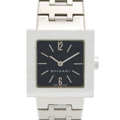 Bulgari BVLGARI Quadrato Watch, Stainless Steel, Women's, Black, SQ22SS — Very Good