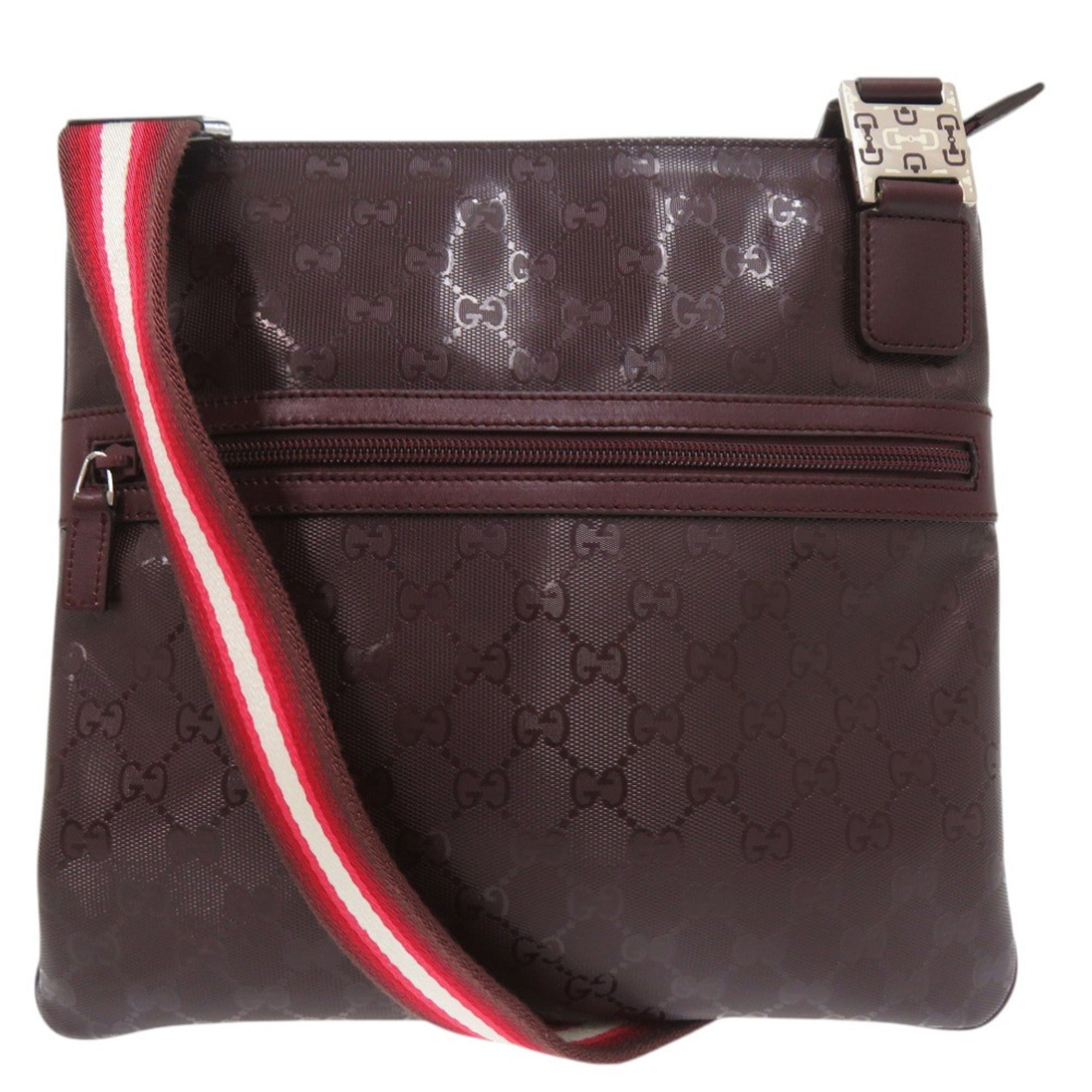Like new Gucci GG Imprime Shoulder Bag 336670 PVC Leather Bordeaux 0684 GUCCI — Like New