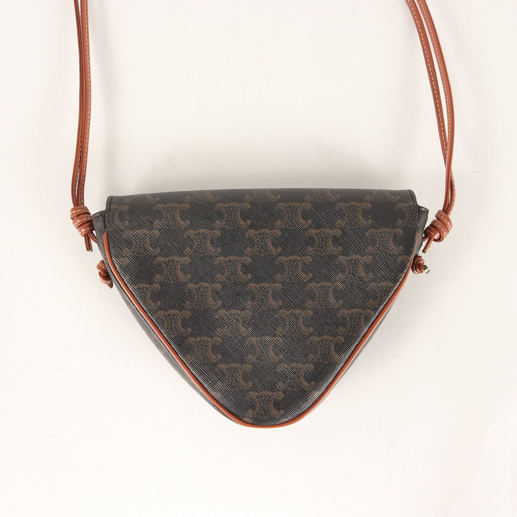 CELINE Triomphe Triangle Mini Shoulder Bag, Tan, Men's, K4691